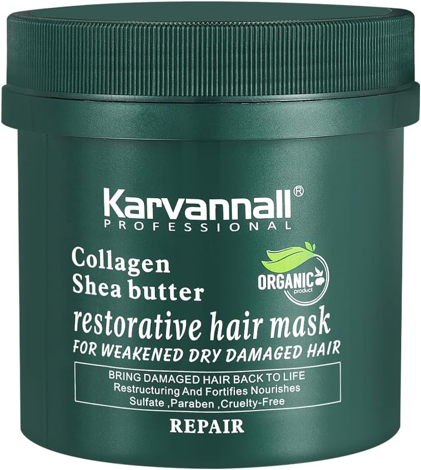 Karvannall Professional Collagen Shea Butter Restorative Hair Mask, 500Ml, for Weakened Dry Damaged Hair, Sulfate Paraben Free image number 5