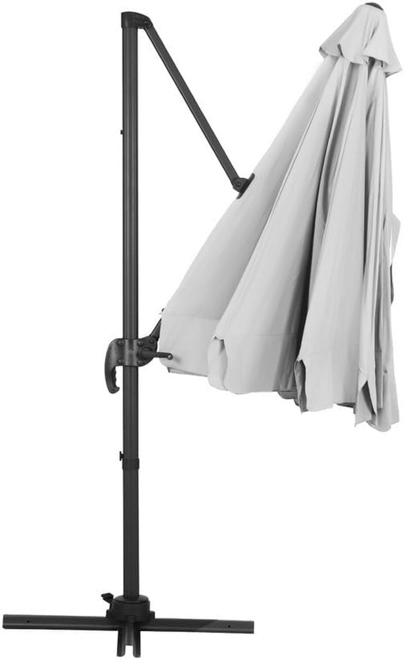 Instahut Outdoor Umbrella 3M Umbrellas Cantilever Stand Sun Roma 360 Degree Grey image number 5