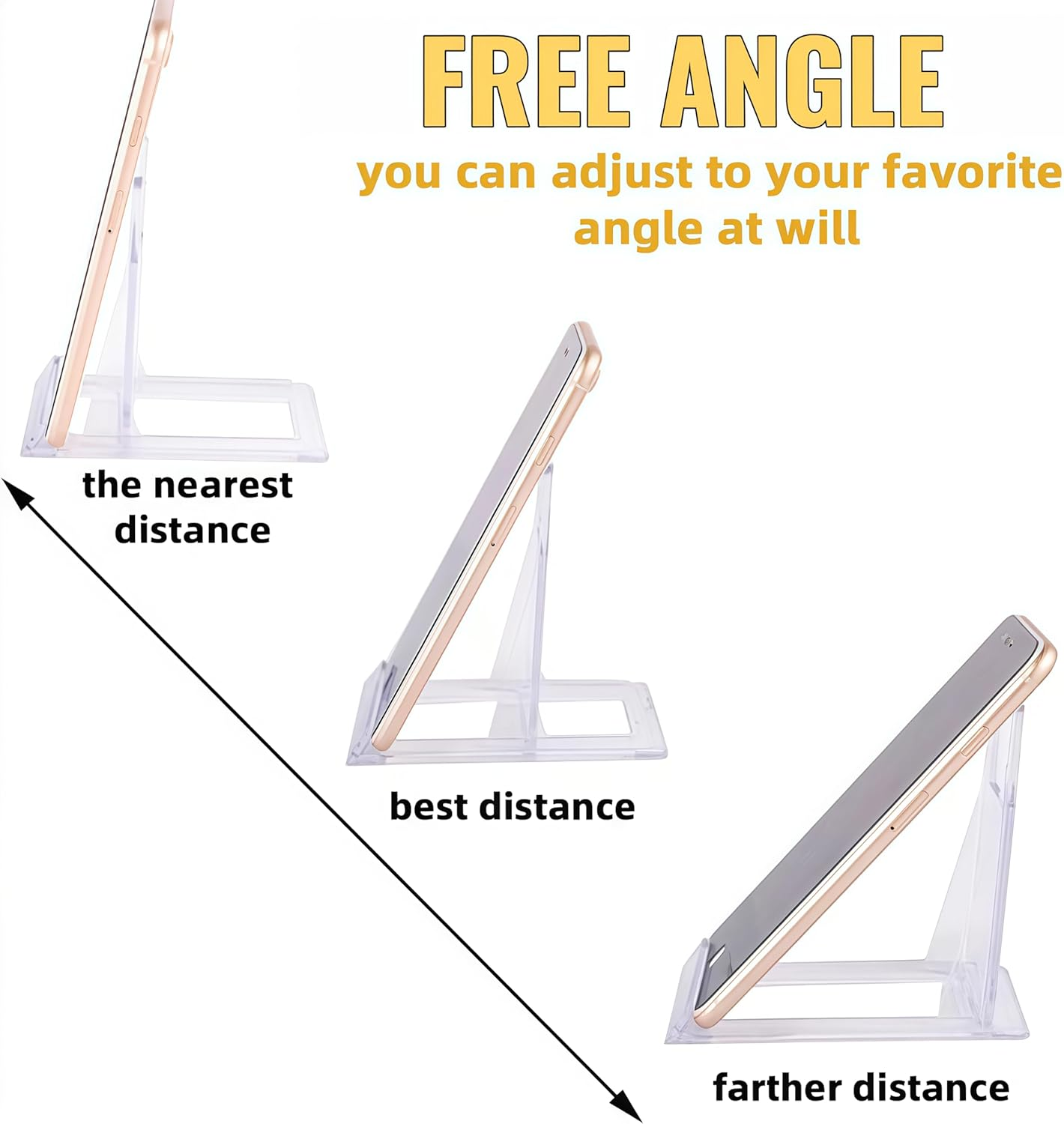 6 Pack Acrylic Book Stand for Display Adjustable Clear Book Display Holder Easel Stand Collector Display Stand for Home Office Back to School Comic Book Album CD Magazine Postcard Picture Artworks image number 4