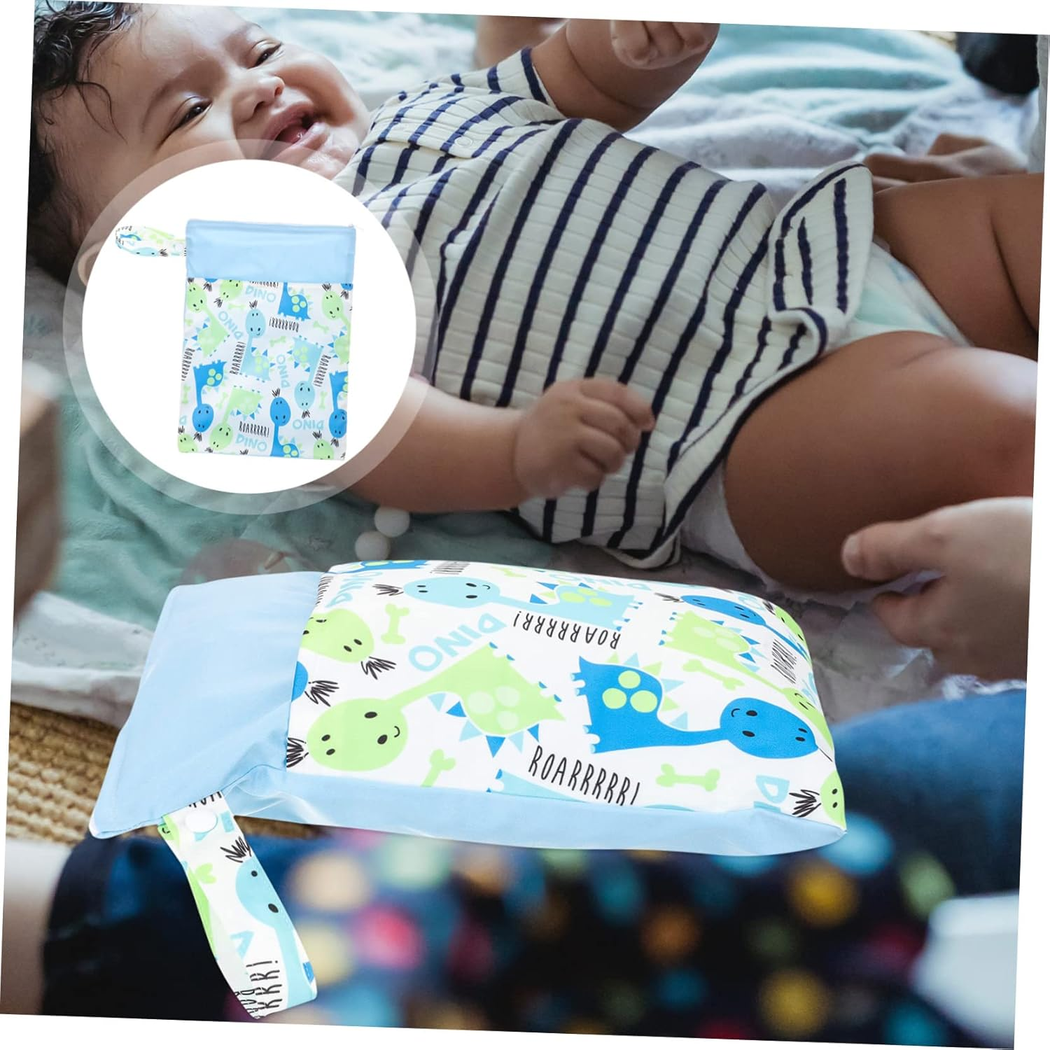 Ibasenice Multi-Functional Diaper Bag Organizer Pouch Household Storage Pouches Compact Light for Diaper Bag Essentials Zipper Design image number 4