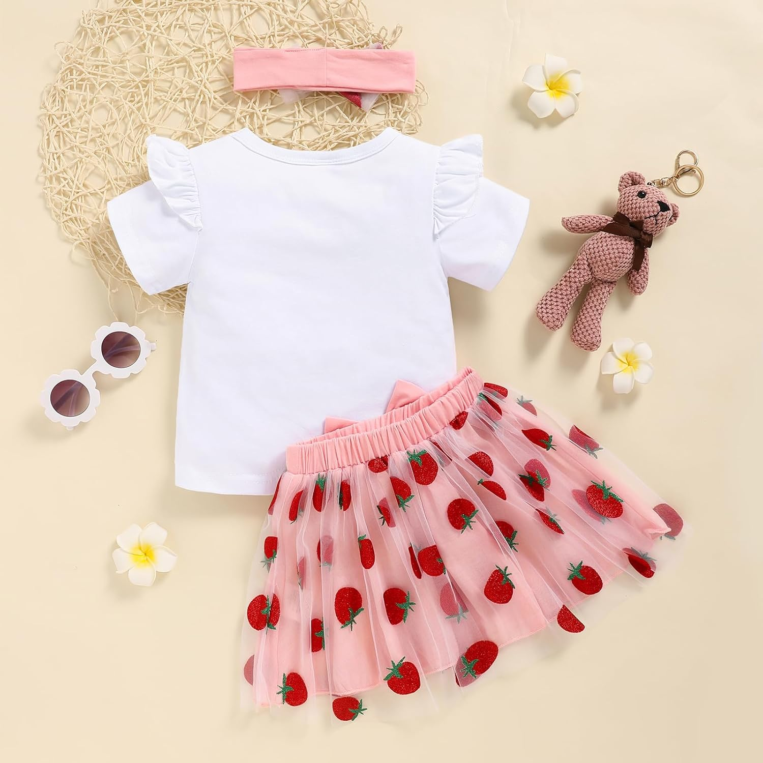 Toddler Baby Kid Girls Big Sister Outfits Short Sleeve T-Shirt Top+Tutu Skirt with Headband Clothing Set image number 1