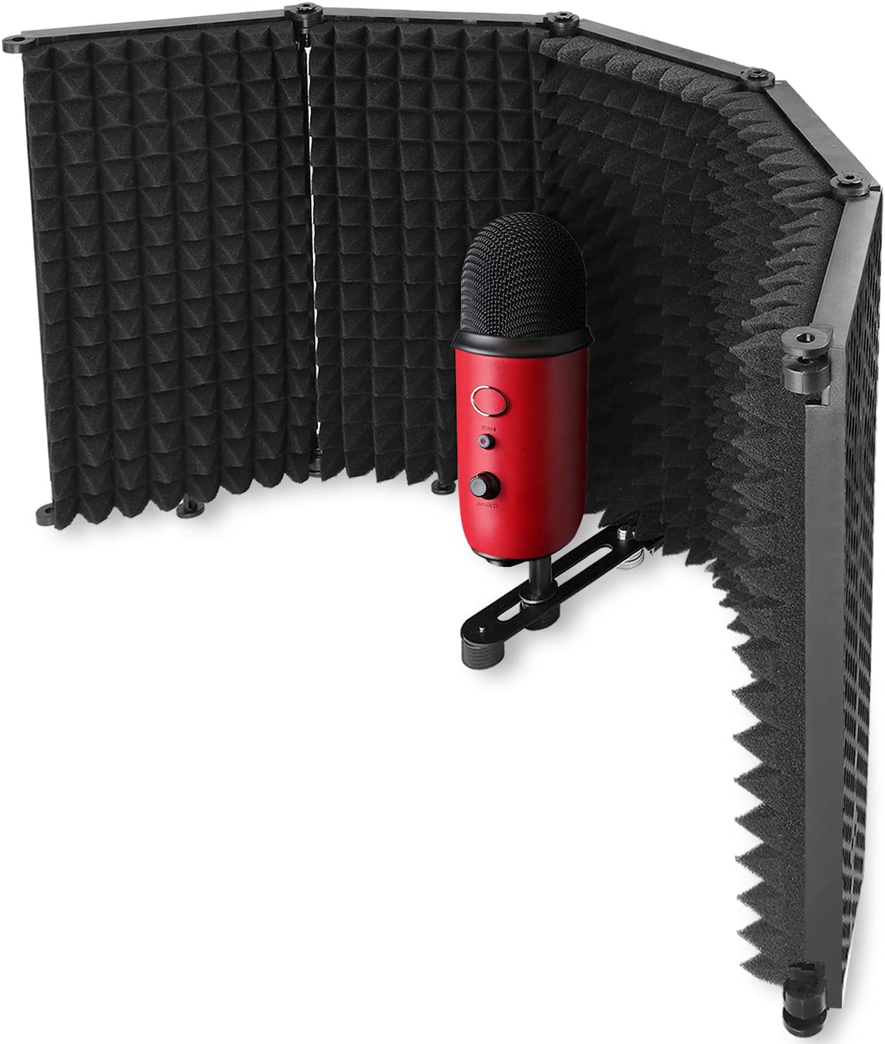 Portable Studio Acoustic Sound Shield - Mic Isolation Shield with Absorbing Foam for Microphone, Reflection Filter for Home Voice Studio (5 Panels) YOUSHARES image number 5