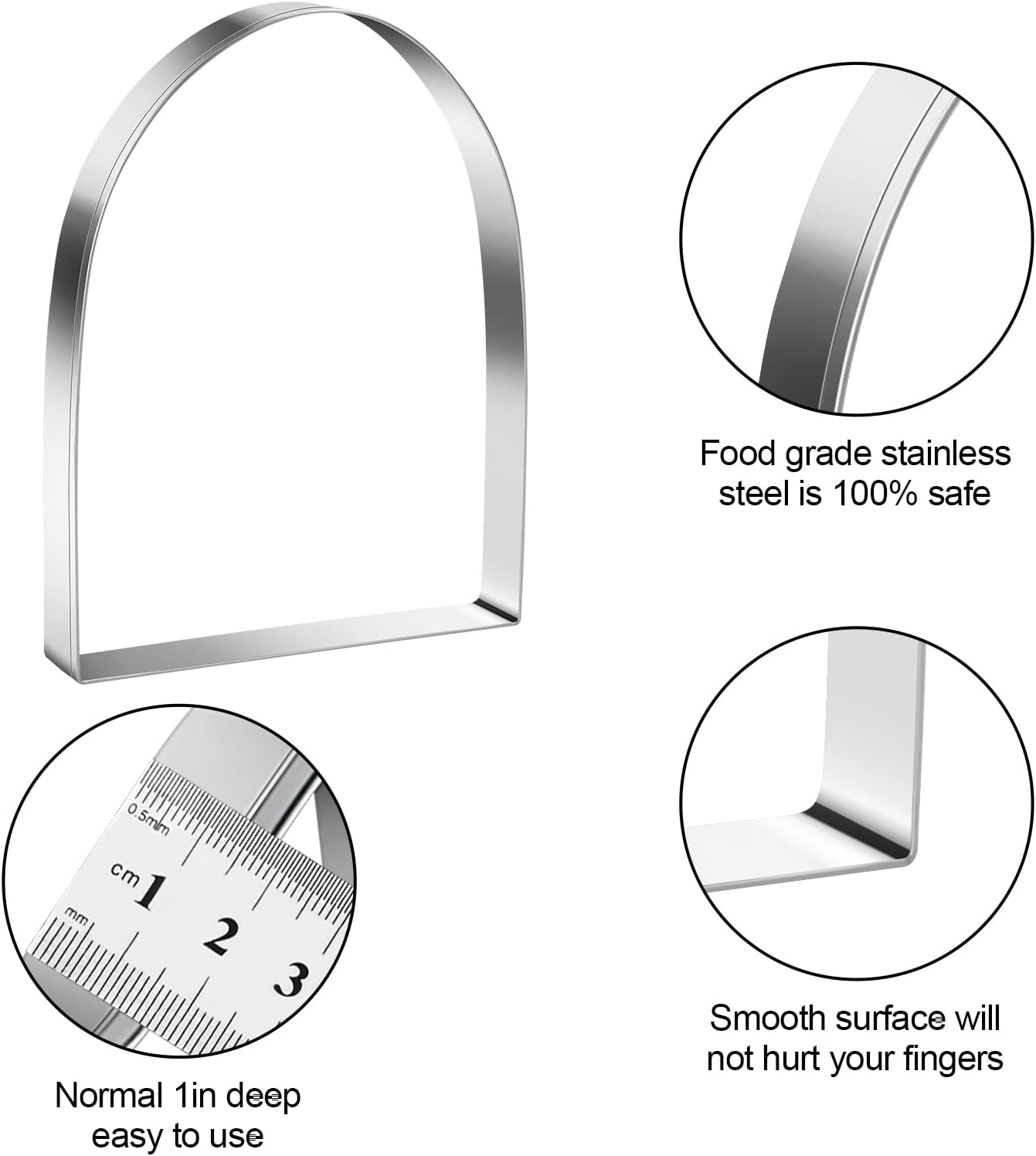 Arch Door Cookie Cutters Egg Biscuit for Kids DIY Lunchbox Bento Box Fruit Vegetable Sandwich Cutters for Baking Children Boys Girls, Pack of 5 image number 5