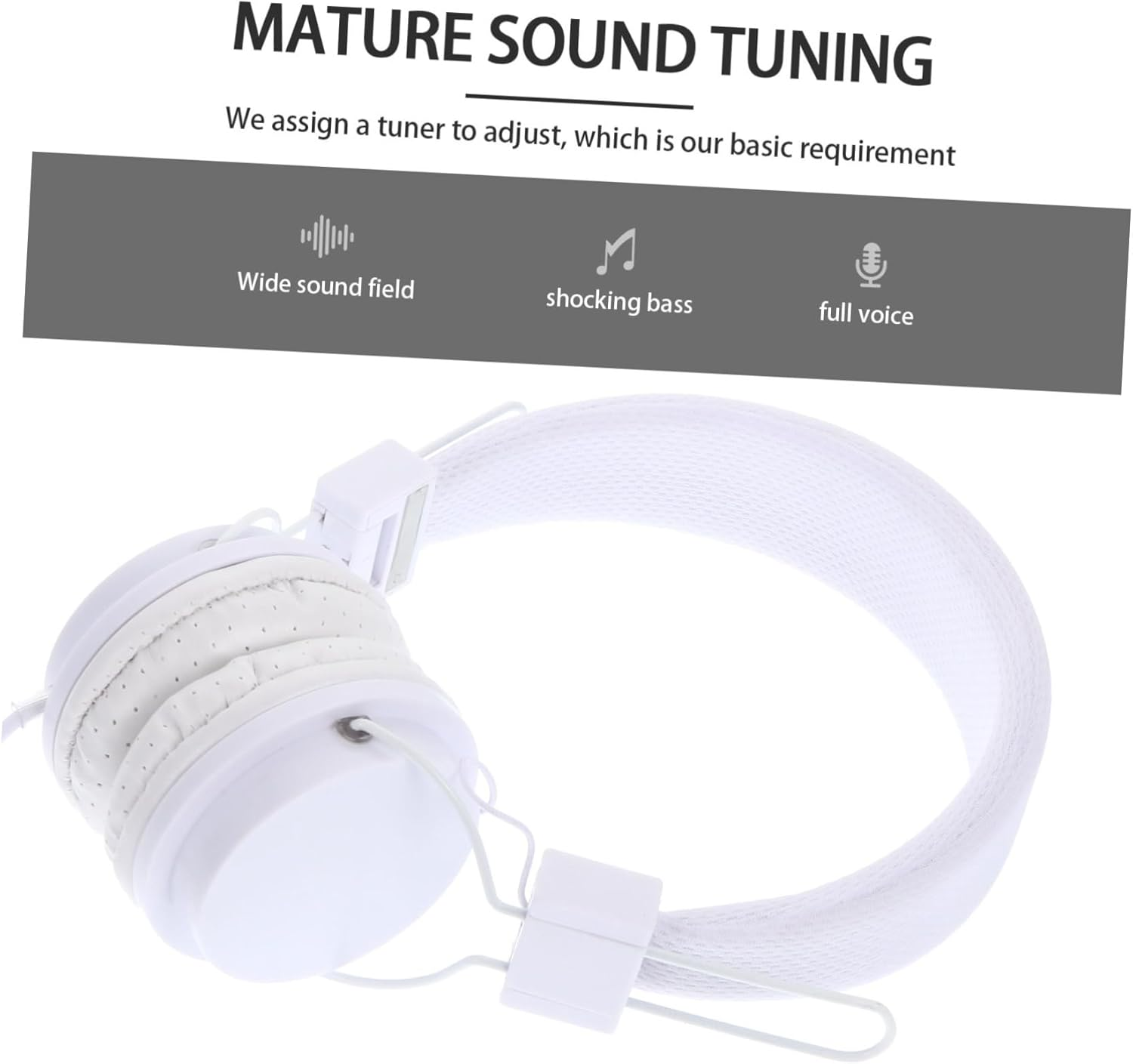 Tofficu Wired Over-Ear Gaming Headset Wired Control for Computer White Suitable for Gamers and Online Streaming image number 3