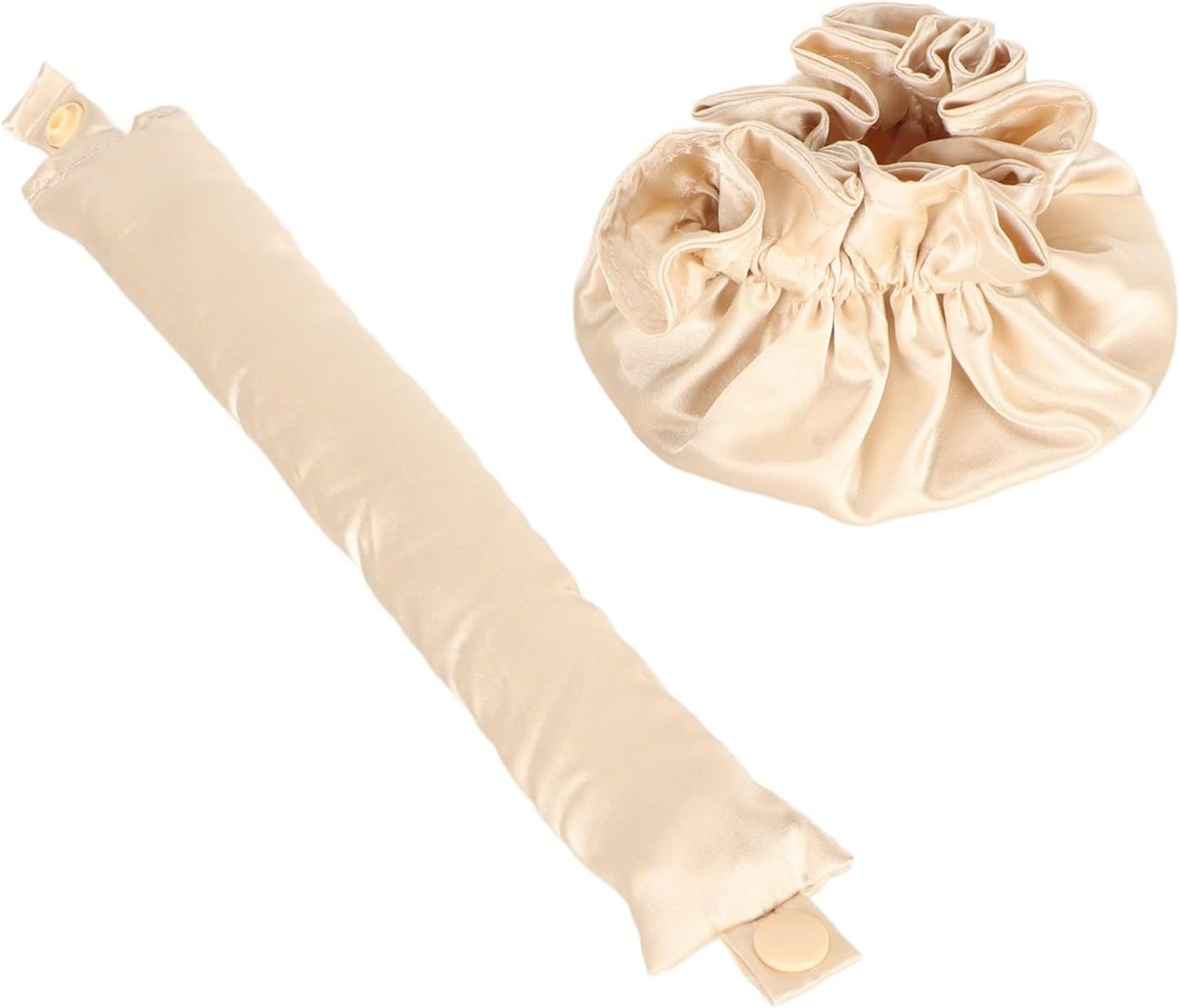 Heatless Curls Headband, Soft Cloth Hair Heatless Curler Bun for Hairdresser for Overnight (Beige)