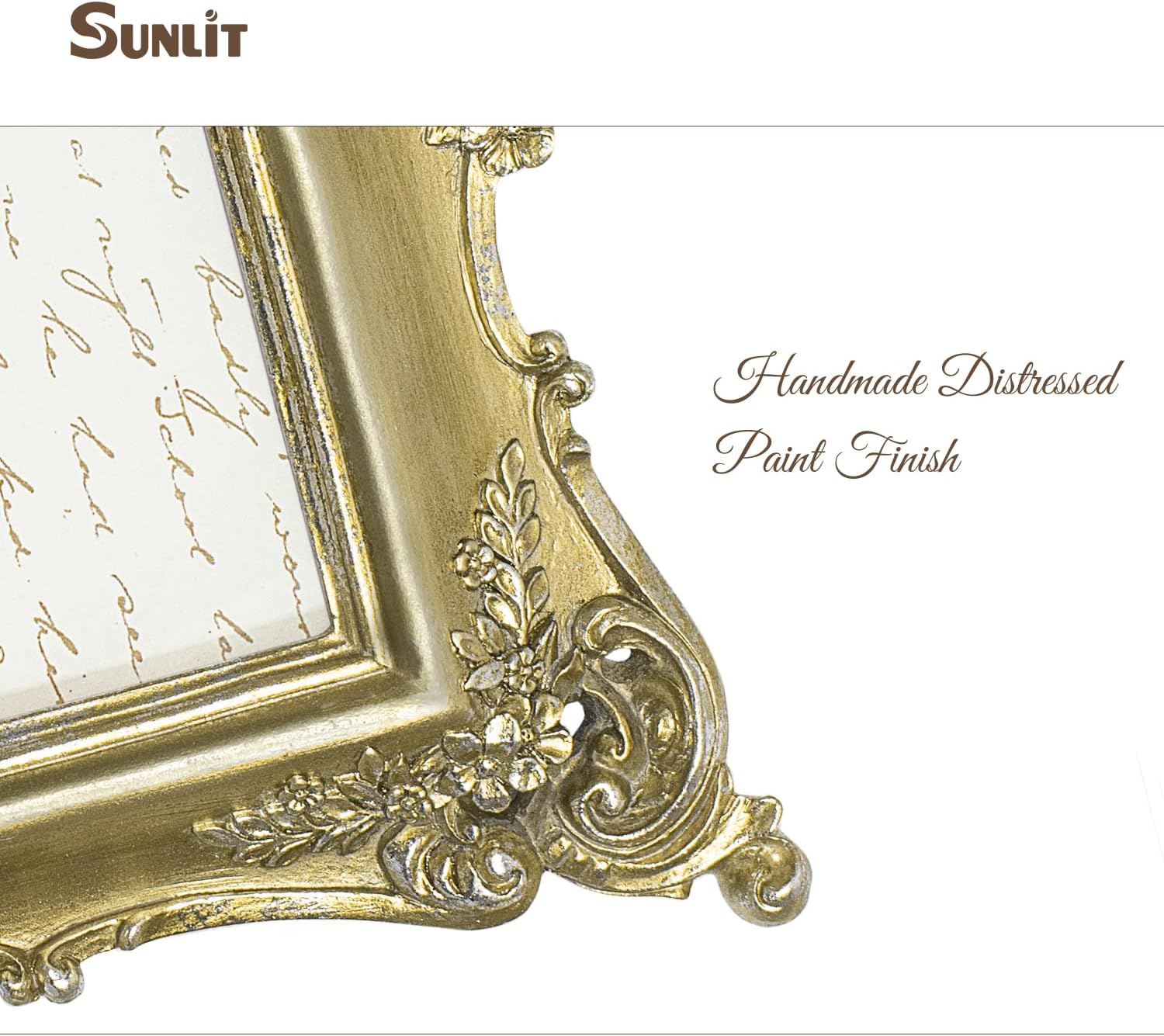 Sunlit Vintage Picture Frame 8X10 Inch, Luxury Antique Photo Frames with Glass Front, Photo Display, Tabletop Wall Hanging, Gift Ideas, Gold image number 3