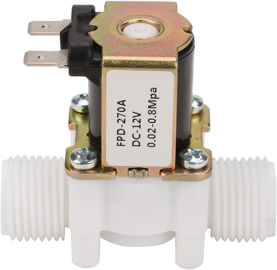 Jimdary FPD-270A 12V Plastic & Brass Solenoid Valve, G1/2 'NC' for Washing Machine, Water Dispenser & Garden Spray Irrigation image number 5