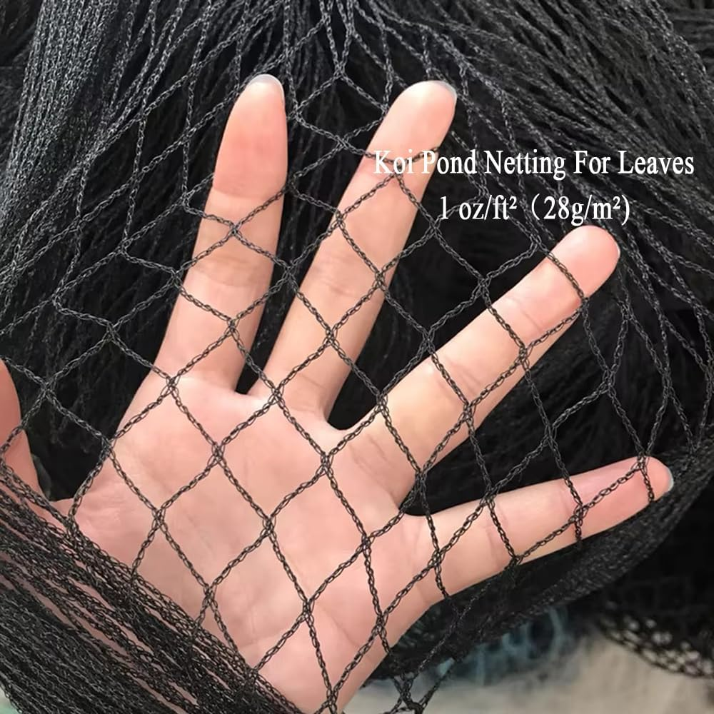 Koi Pond Netting for Leaves 13X19 Ft, 1/2 in Strong Woven Fine Mesh Pond Leaf Net Cover, Protecting Koi Fish from Herons, Raccoons, Birds, Cats & Predators, 14 Pcs Ground Spike Included image number 3