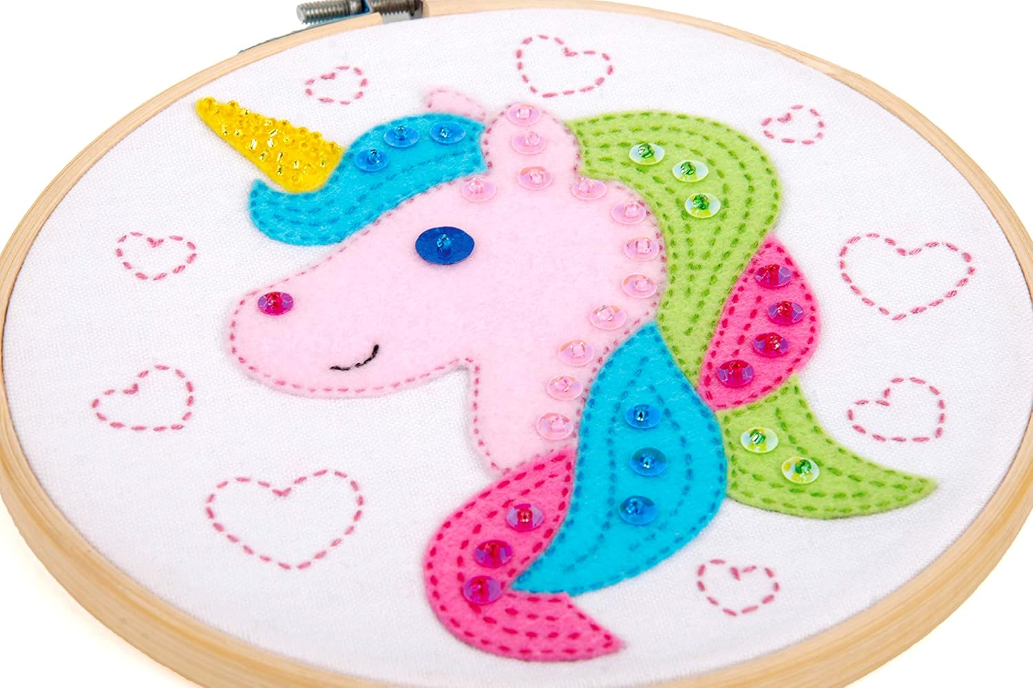 Vervaco PN-0180497 Unicorn Craft Set with Felt, Cotton, Multi-Colour, Approx. 16 X 16 Cm / 6.4 X 6.4 Inches