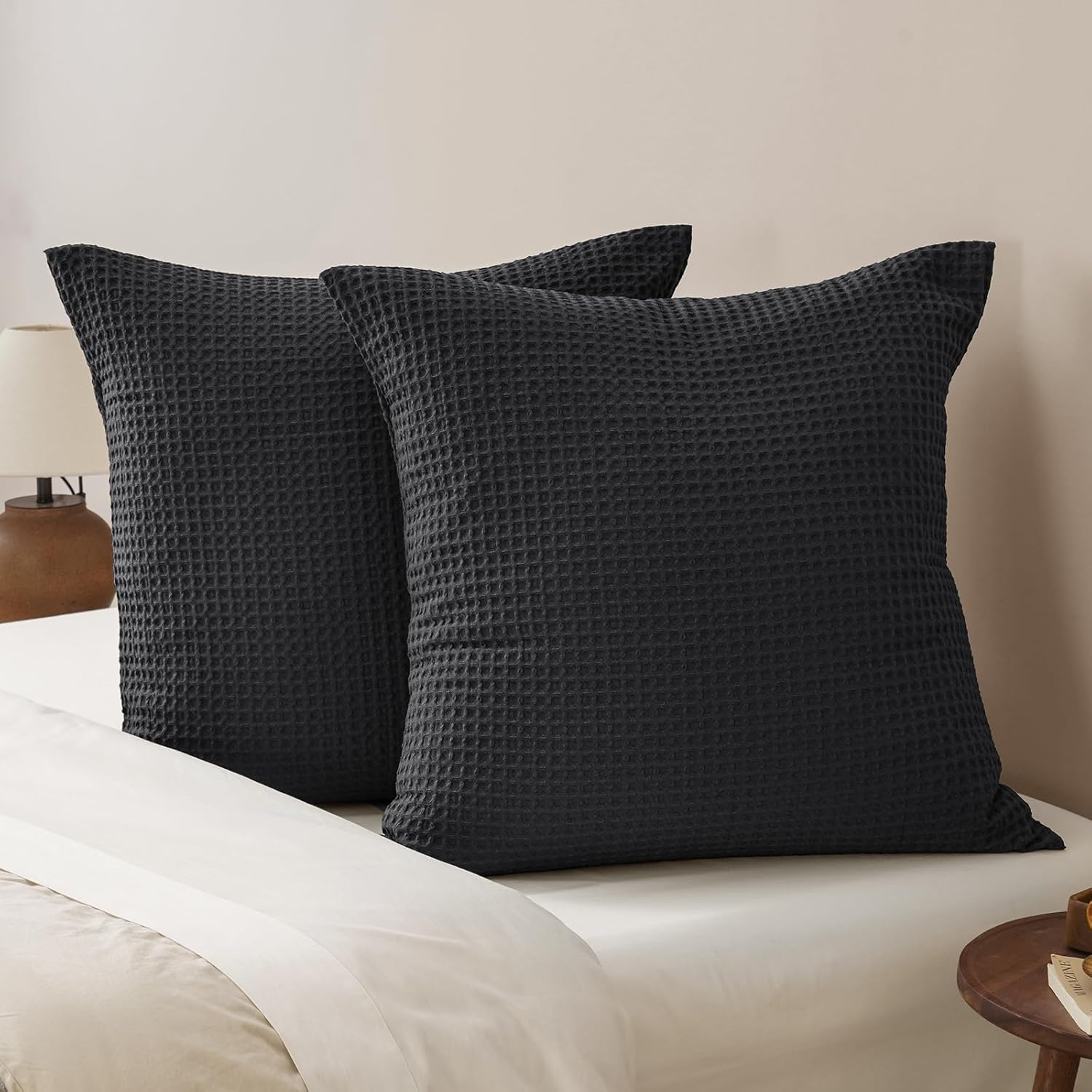 PHF Ultra Soft Waffle Weave Body Pillowcase 20" X 54", No Insert, Breathable & Skin-Friendly Body Pillow Sham with Zipper, Decorative Waffle Weave Body Pillow Cover, Linen