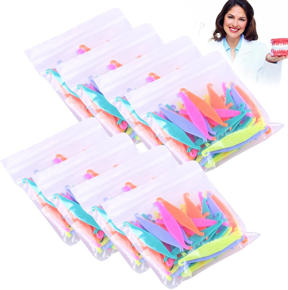 Wecando Dental Elastic Rubber Bands Placers for Braces Disposable Plastic Orthodontic Elastic Placers Multi-Color image number 1