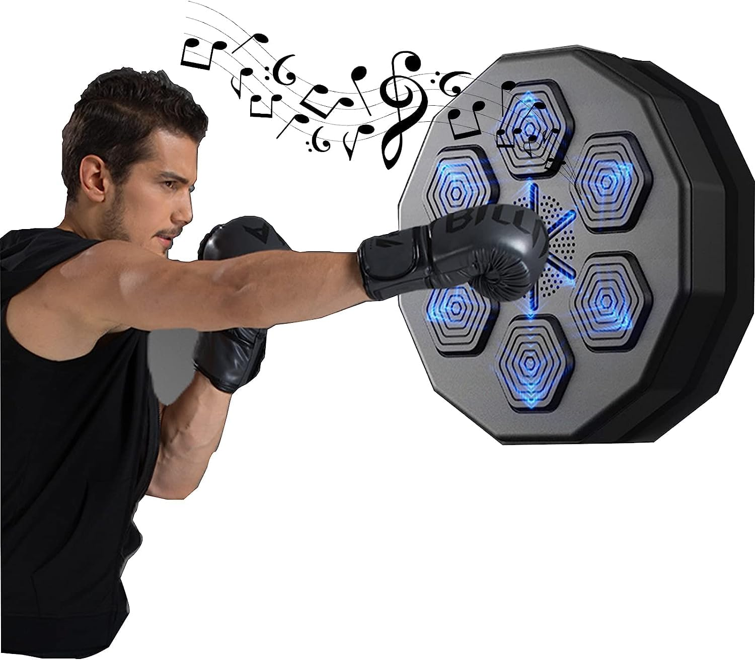 Upgraded Boxing Traing Machine, Smart Music Wall Mounted Punching Sports Equipment Rechargeable LED Light, Hand/Eye/Speed Reaction for Kids/Adults/Home Workout/Stress Relief image number 5