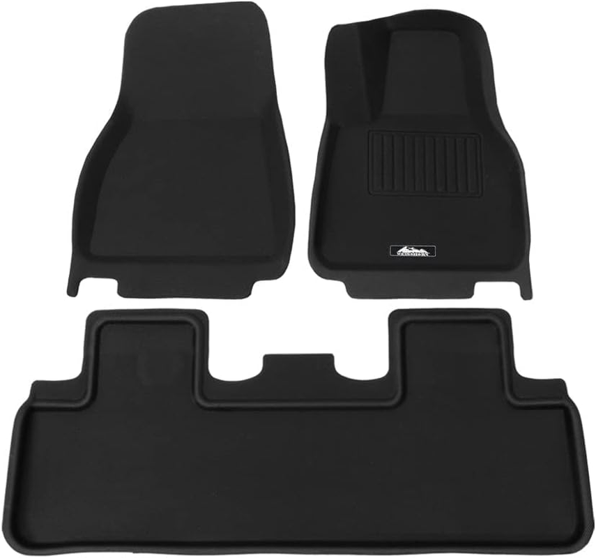 Weisshorn Car Mats, Rubber Cars Carpets Floor Mat anti Slip Cover Protector for Tesla Model Y Decor Accessories, 2021-2022 Resistant to Water Oils UV Sunlight Black image number 5
