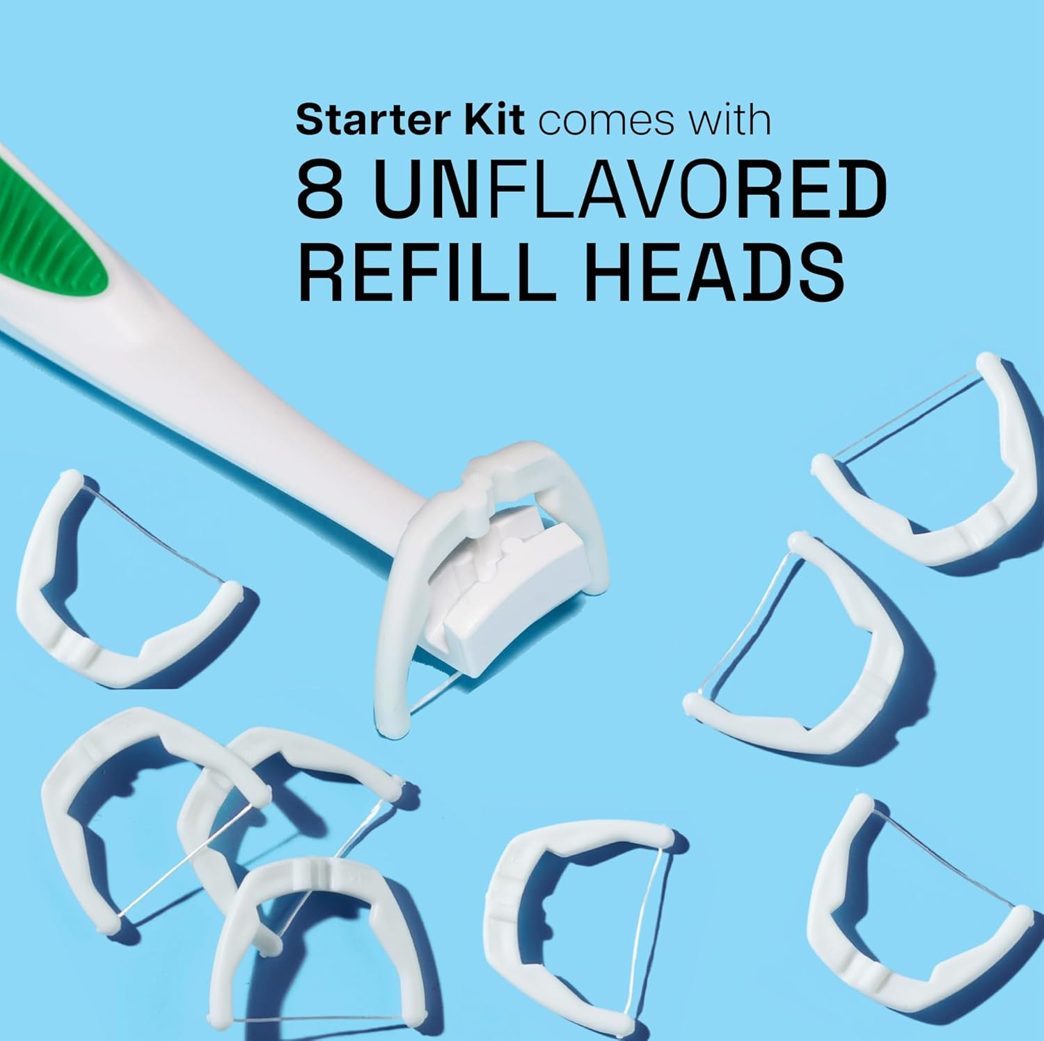 REACH Ultraclean Access Flosser Starter Kit, Unflavored, Plaque Remover for Teeth, for Hard to Reach Areas, Oral Care, PFAS Free, 1 Replaceable Flosser & 8 Refill Heads, 1 Pack image number 2