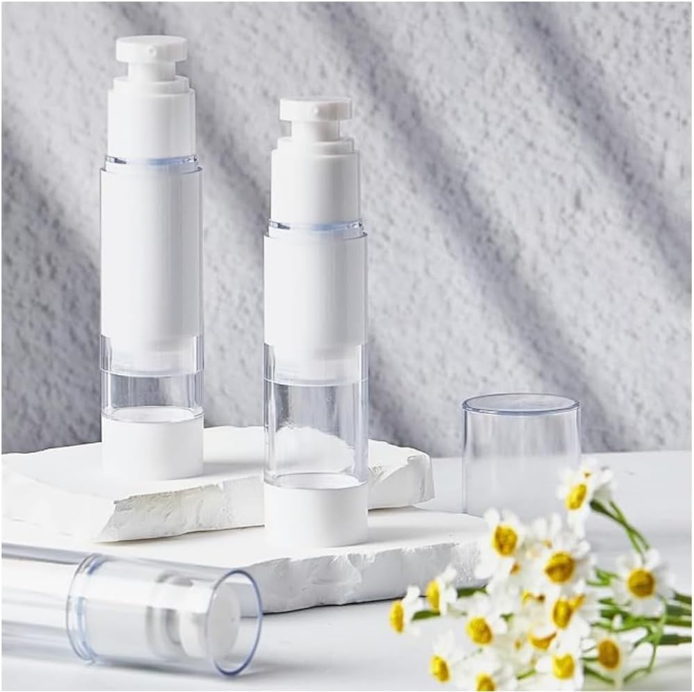 DACUAN 6 Pack 1 Oz/30 Ml Airless Pump Bottle, Travel Perfume Refillable Bottle, Suitable for Lotions, Perfumes, Creams, Foundations, and Cosmetics