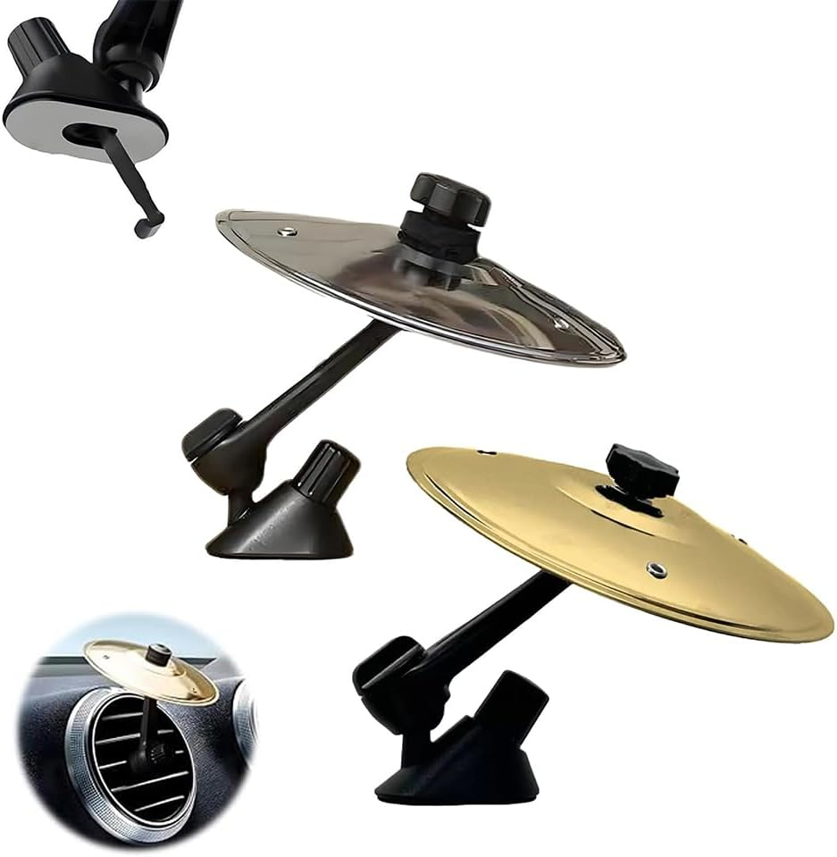 MOTRAIN 2 Pcs Car Crash Cymbal/Mini Cymbal Drum Decoration,Drum Cymbal Air Vent & Mini Crash Cym for Car Ventilation,Easy Installation