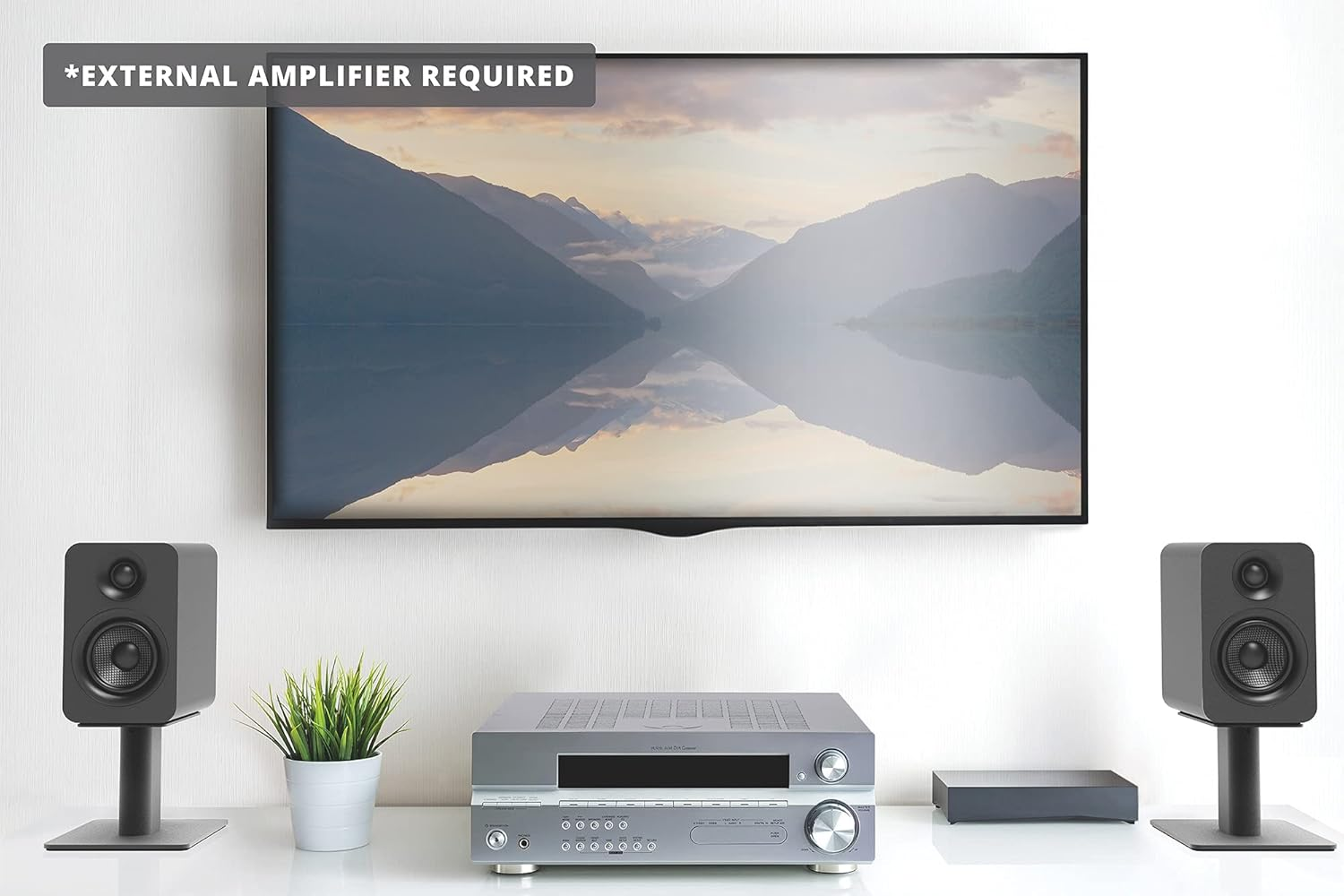 Kanto YU Passive 4" Speakers with 1" Silk Dome Tweeter and 4" Kevlar Woofer - Black, Pair - White image number 5