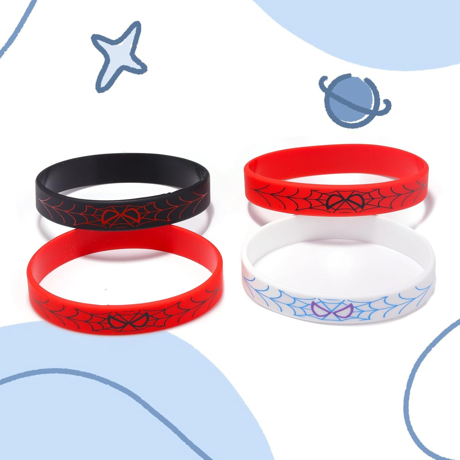 Yisncka 24Pcs Spider Silicone Wristbands Bracelets Hero Spider Party Decorations Supplies for Spider Theme Boys Girl Birthday Party Favors image number 5