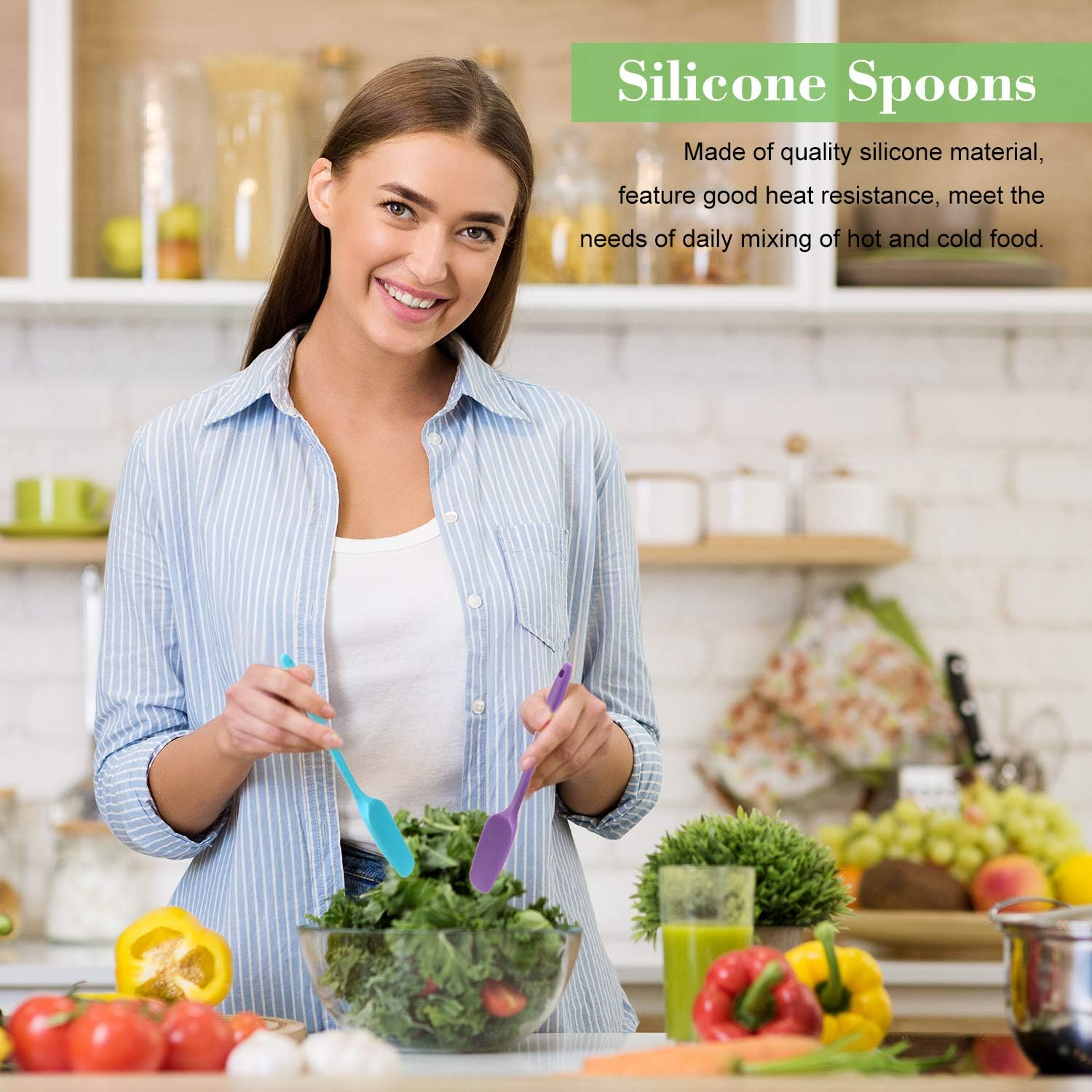 Patelai Silicone Spatulas, 7 Pieces 8.2 Inch Small Rubber Spoon Non Stick Kitchen Christmas Spatulas Heat Resistant Flexible Scrapers Baking Tool for Cooking, Mixing, Baking Tools