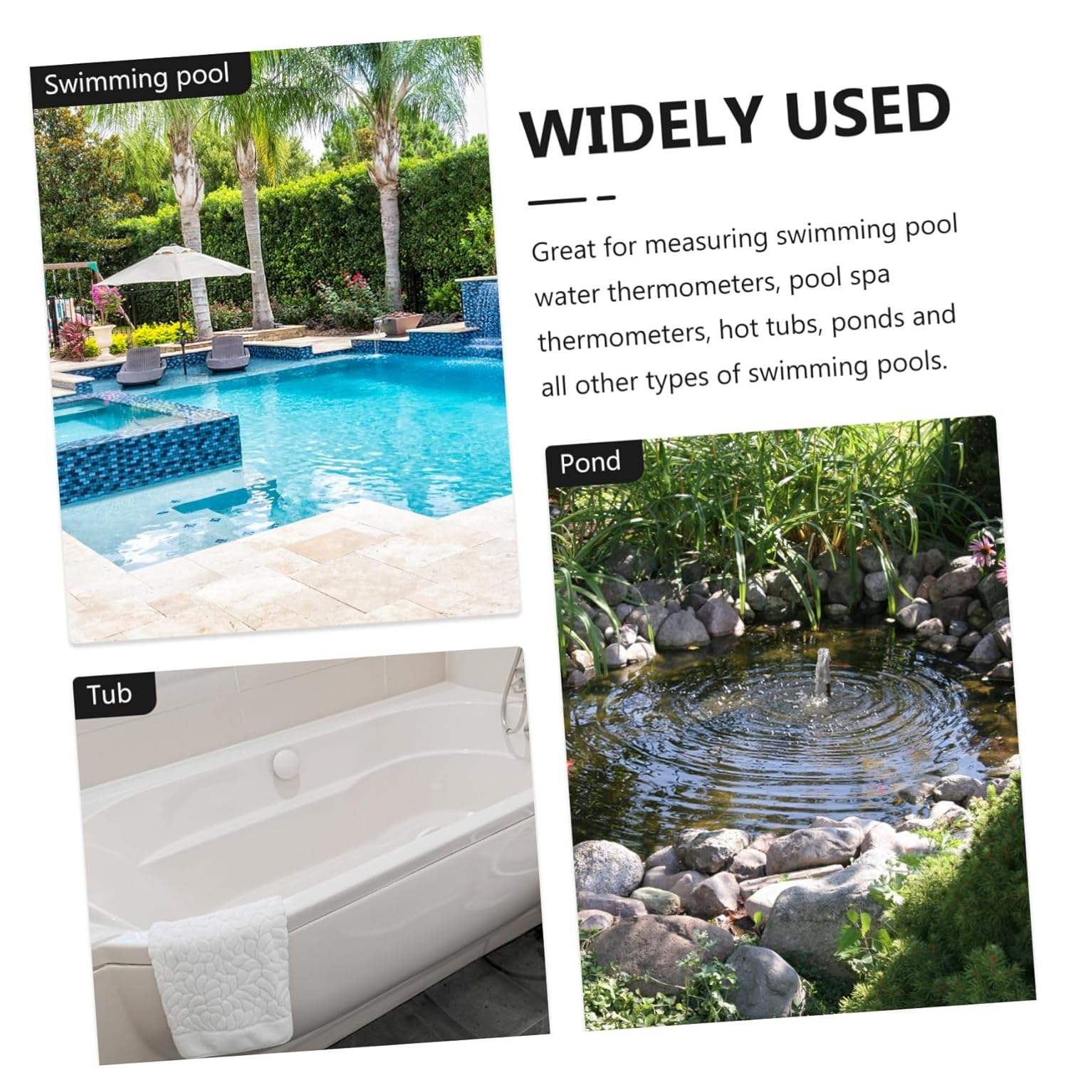 Abaodam Floating Swimming Pool Thermometer Dual Display Celsius Fahrenheit Lightweight Temperature Measuring Tool for Spas Hot Tubs Ponds Maintenance