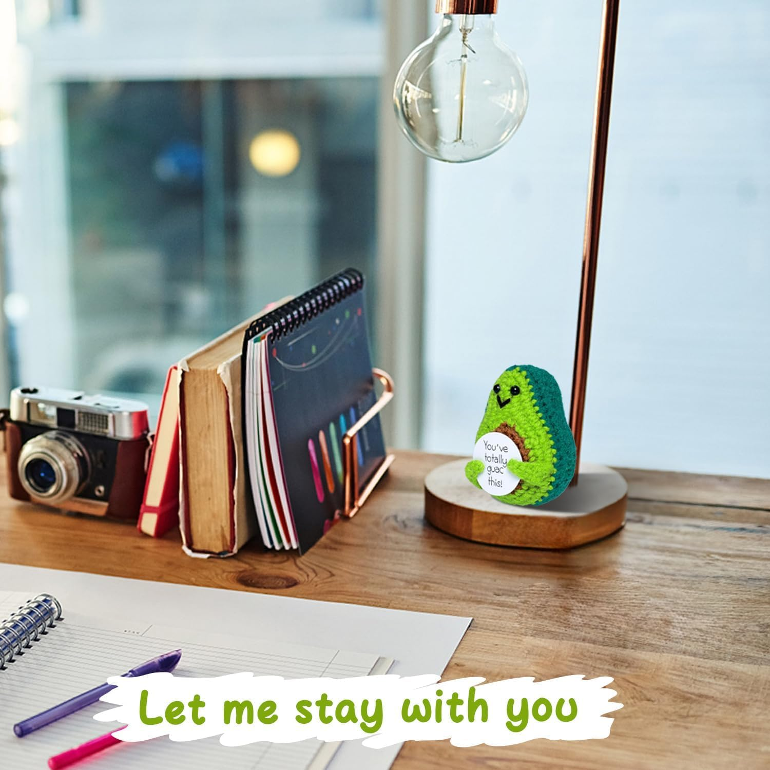 Handmade Funny Positive Avocado Crochet Stuffed Crafts Amigurumi Plush Emotional Support for Birthday Gifts Encouragement Funny Gag Gifts image number 1