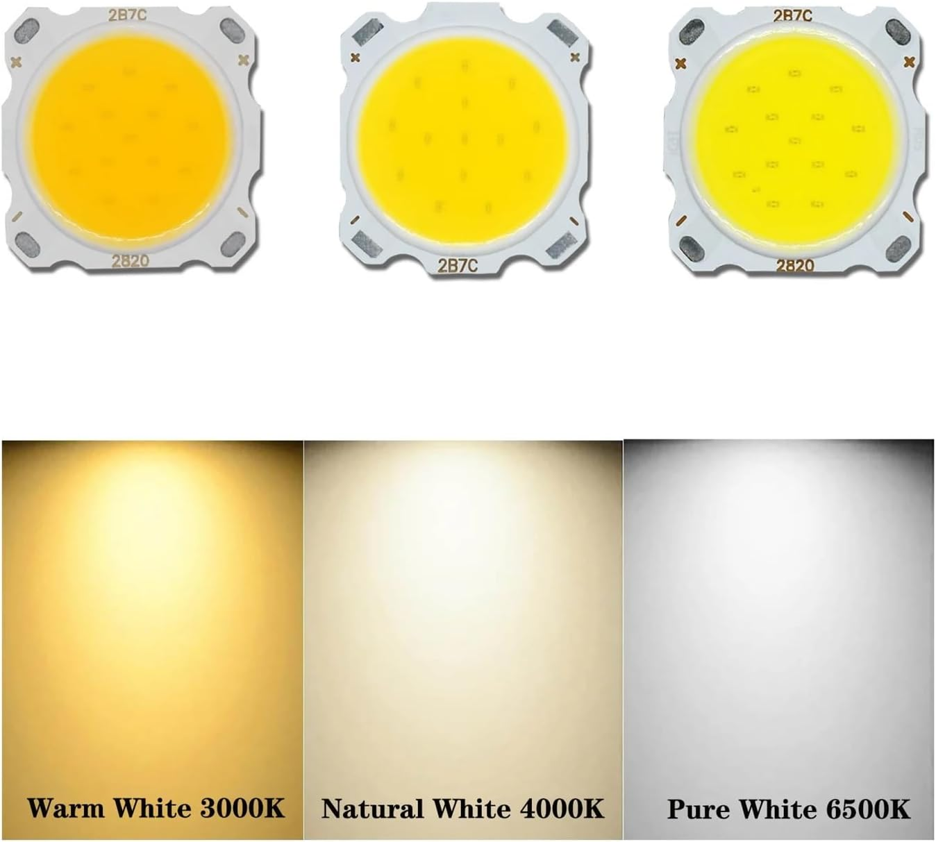 NFGZFNMKYW 5Pcs a Lot 3W/5W/7W/10W/12W/15W High Power LED COB Light Beads 2422 LED Lamp Bead LED Bulb Chip Spot Light Downlight Diode Lamp(White,10W 2422Mm) image number 3