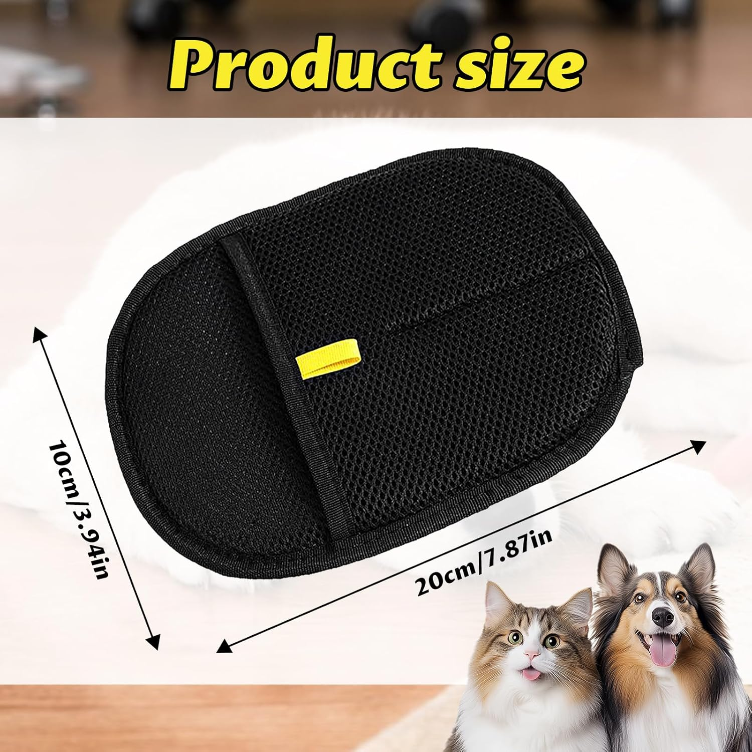 Pet Hair Remover Glove - Fur Gloves Cat - Fur Magnet Glove for Pets, Antistatic & Breathable, Washable, Ideal as a Cat Brush, Fur Magnet (Black, 1 Piece) image number 6