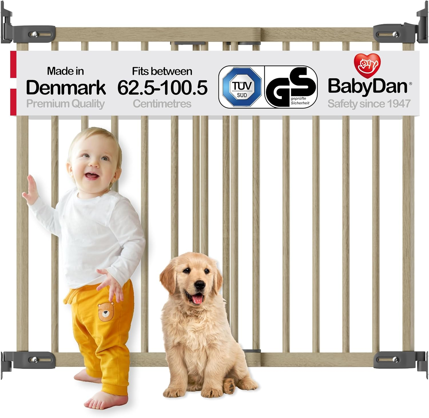 Babydan Flexifit, 67-105.5 Cm, Extendable and Flexible Stair Gate/Baby Gate/Safety Gate, Metal, White, Made in Denmark - (Pet Gate/Dog Gate)