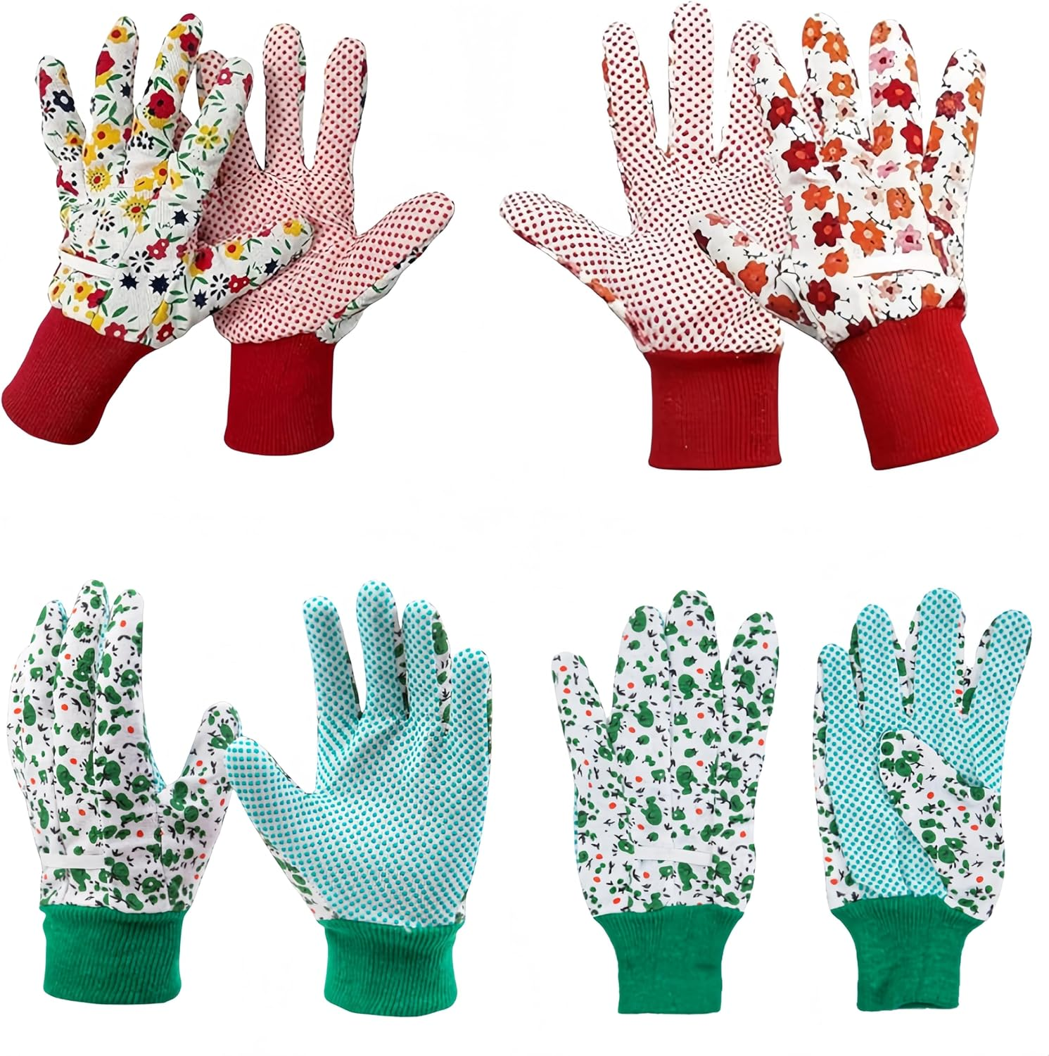 Ai-Oumleef Gardening Gloves for Women,4 Pairsthorn Proof Ladies Work Gloves,Non-Slip Grip Gardening Gloves,Floral Garden Gloves with Elastic Cuffs and Non-Slip for Yard/Farm/Gardening image number 1