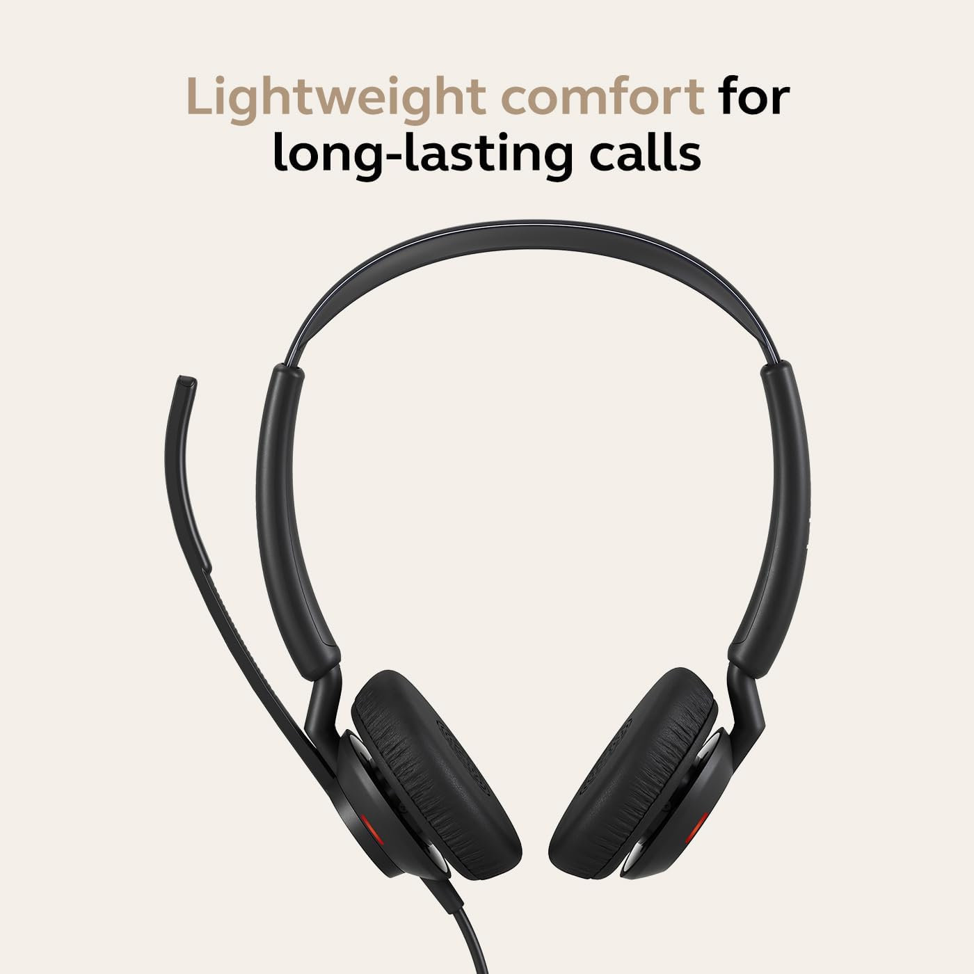 Jabra Engage 50 II Wired Headset - 3 World Class Microphones with Active Noise Cancelling - Ultra Light Weight 63G - UC Certified - Latest Office USB C on Ear Headphones with Mic - Real Time Insights image number 5