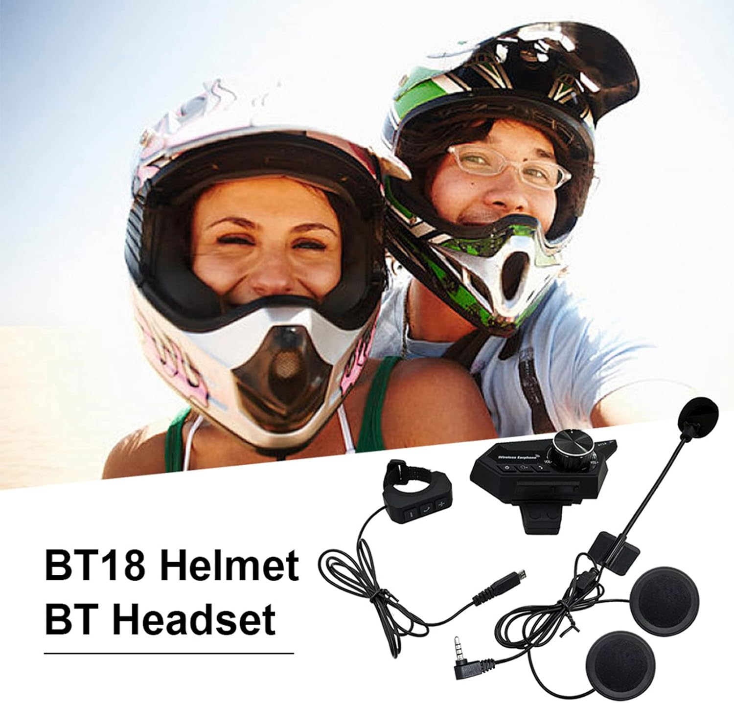 Motorcycle Helmet Headset Motorbike Wireless BT 5.0 Headphones with Microphone Supports Automatic Answering Motor Helmet Earphone image number 3