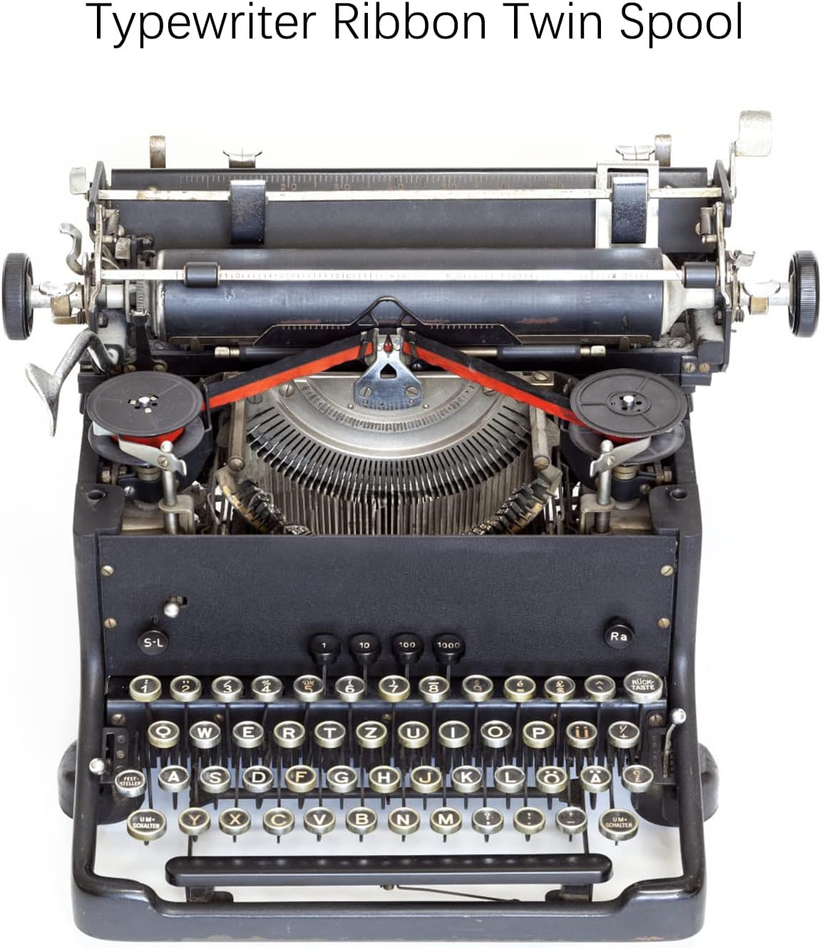 4 Pairs Universal Typewriter Ribbon Twin Spool Typewriter Ink Ribbon Replacement Pack Compatible with Most Typewriter (Black-Red,Black) image number 4