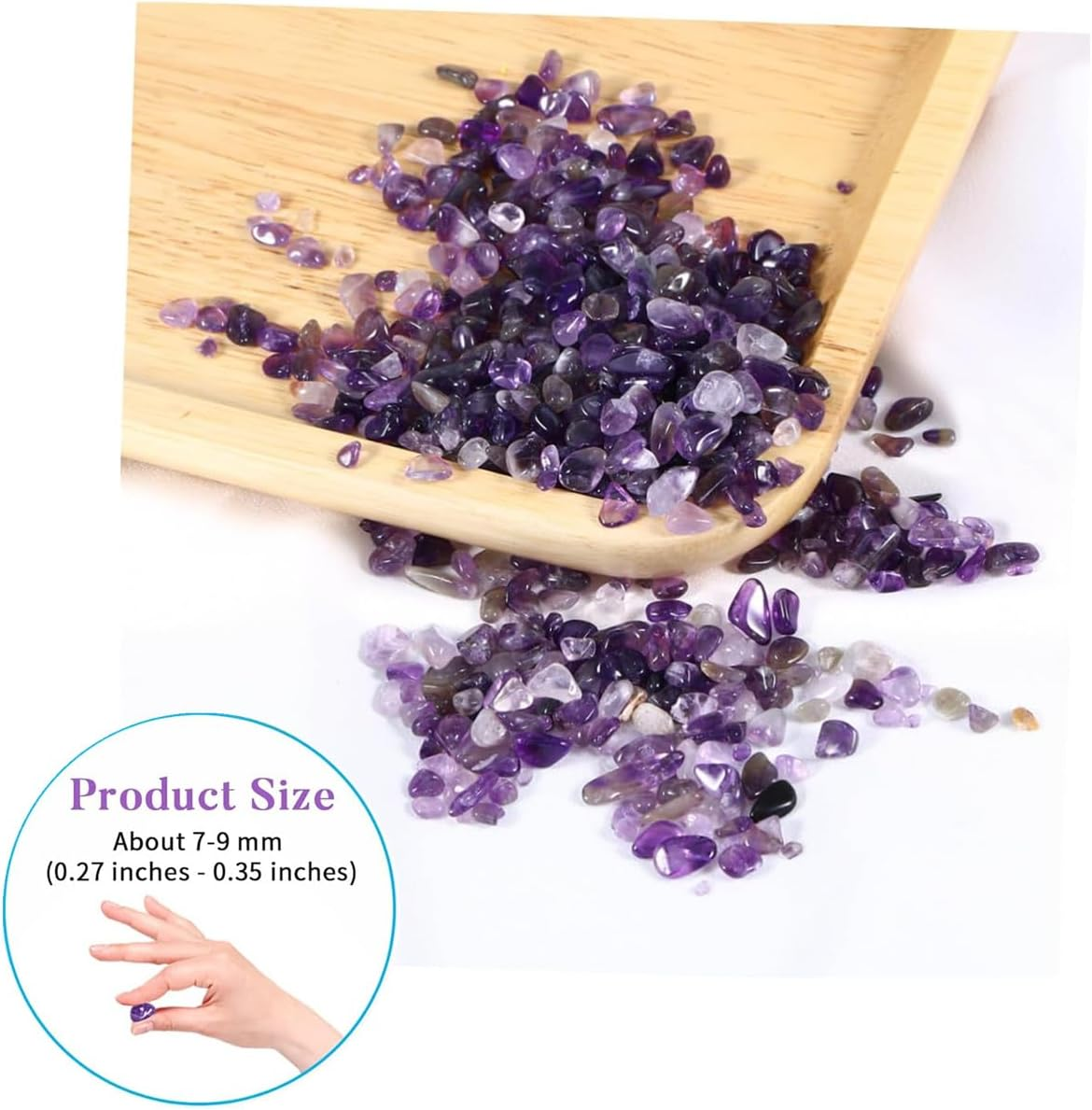 Aquarium Gravel Fish Tank Rocks Pebbles Small,Fish Gravel, 100G Tumbled Chips Crushed Natural Crystal Quartz Pieces for Turtle Tank/Air Plants Decoration(Purple) image number 5