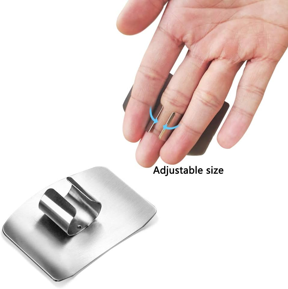 Sourceton Set of 5, Stainless Steel Finger Guard, Finger Guards for Cutting, Finger Guards for Cutting Vegetables, Stainless Steel Finger Guards for Cutting, Cutting Avoid Hurting image number 4