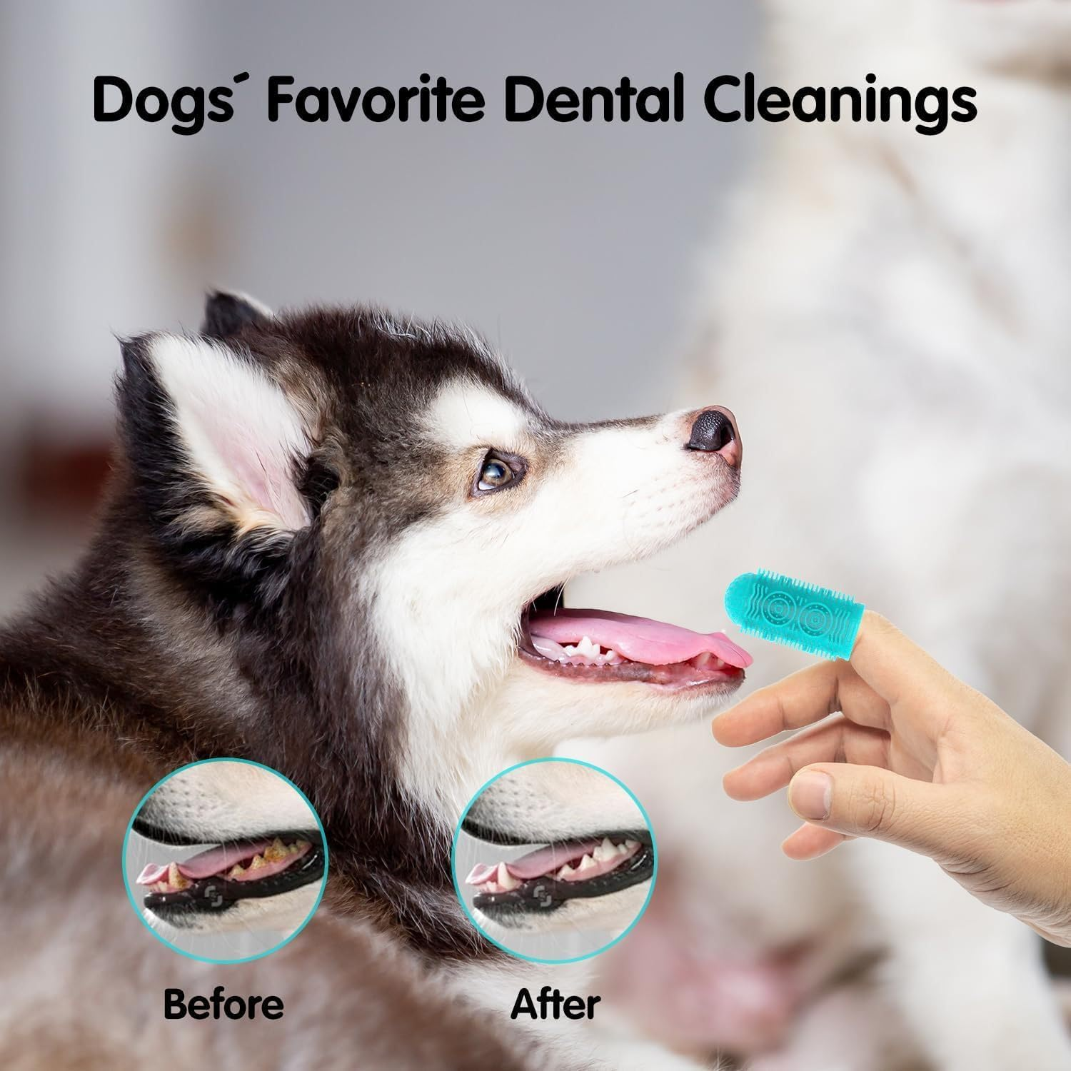 Silicone Dog Toothbrush - 4 Pack Finger Toothbrush Kit for Dogs & Cats | Plaque Remover, Dental Care & Teeth Cleaning Tools