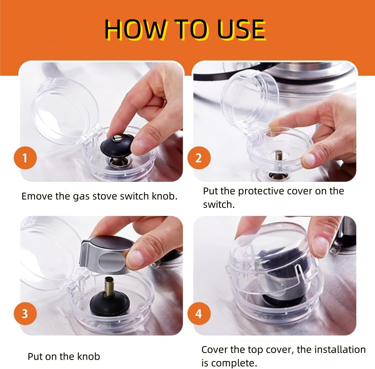 10 Pack Clear Stove Knob Safety Covers - Protect with a Proof Lock for Oven/Stove Top/Gas Range - Kitchen Safety Guard image number 6