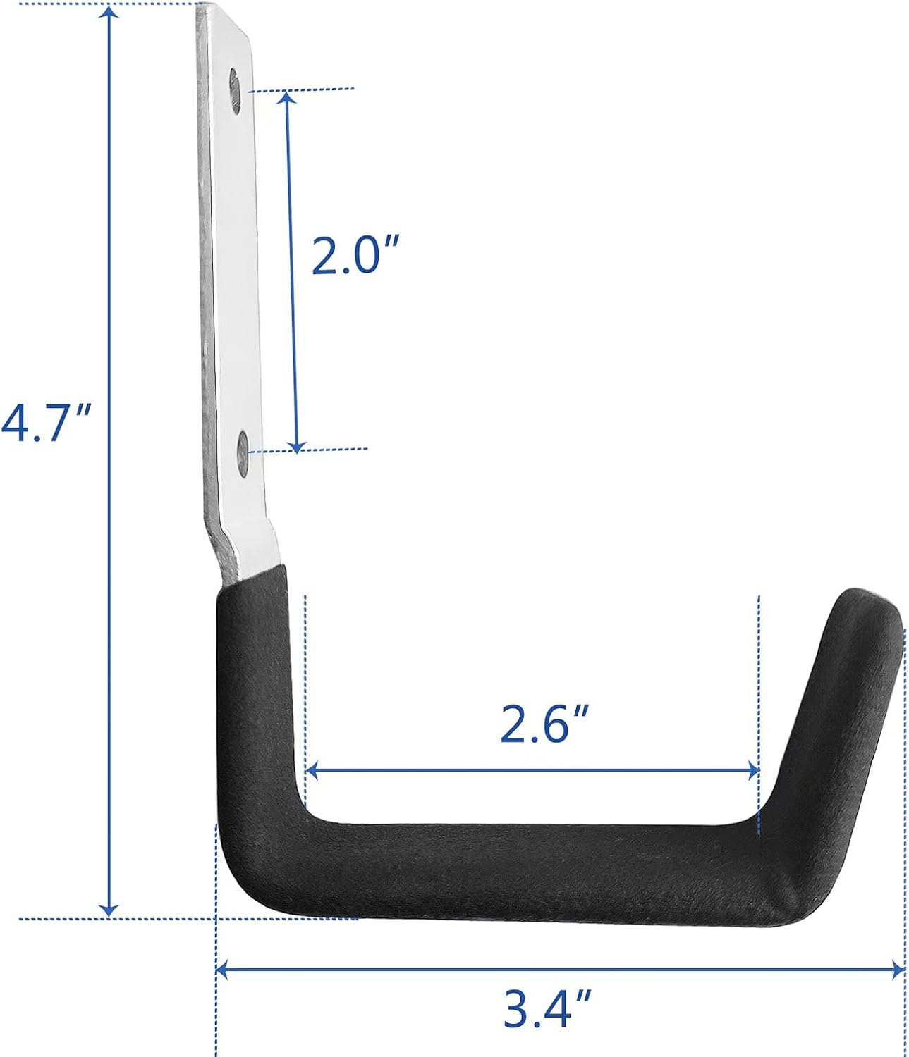 PYBTOOL Utility Hooks for Garage Wall, Heavy Duty Garage Storage Utility Hooks, Garden Tool Organiser, Steel Wall Mount Storage Hooks (Small 9 X 12 Cm) image number 2