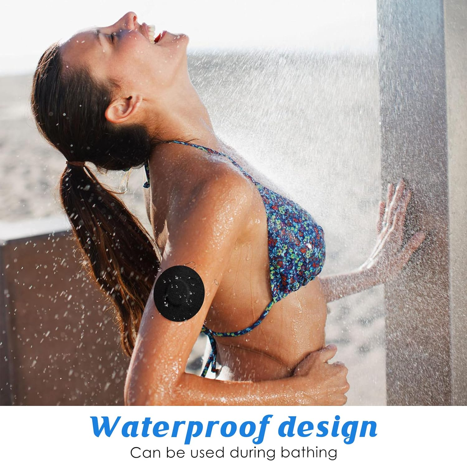 YOUSHARES Continuous Glucose Monitor Patch for Freestyle Libre 2, 20 Packs Libre 2 CGM Sensor Patches Waterproof Adhesive Patches Diabetic Sensor Covers Easy to Use Pre-Cut Adhesive Tape(Black)