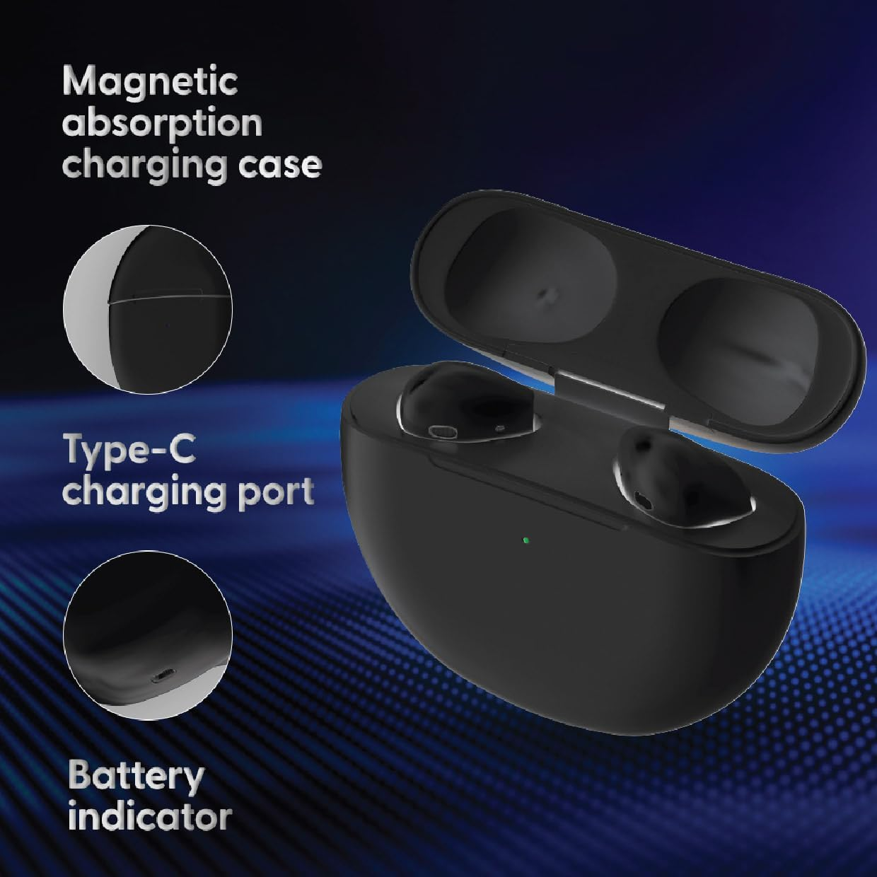 Laser TWS Earbuds Black, Wireless, Bluetooth, Charging Case, Voice Assistant image number 5