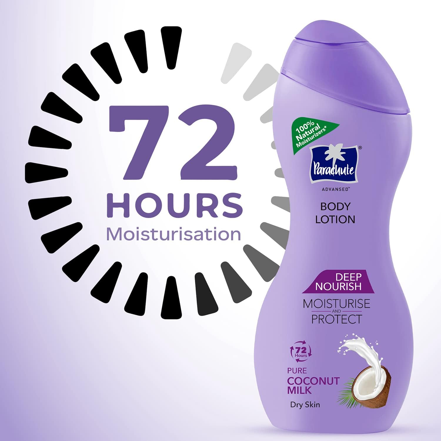 Parachute Advansed Body Lotion Deep Nourish, with Pure Coconut Milk, 100% Natural, Dry Skin Moisturizer, Winter Body Lotion, 250 Ml (Pack of 2) image number 4