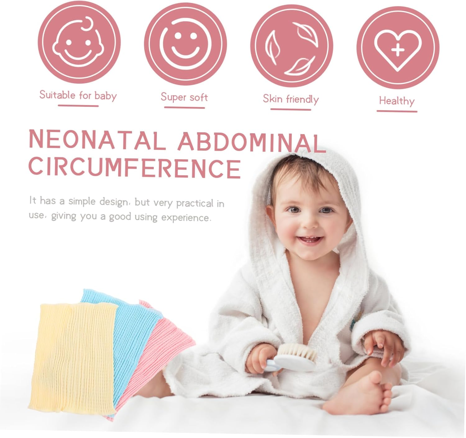 3Pcs Cotton Bellyband for Newborns Navel Protector Soft and Warm Umbilical Cord Support for Infants Assorted Colors image number 4