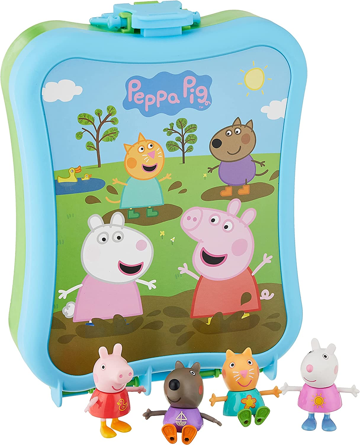 Peppa Pig Peppa'S Adventures Peppa'S Carry-Along Friends Case Toy, Includes 4 Figures and Carrying Case, Ages 3 and Up image number 2