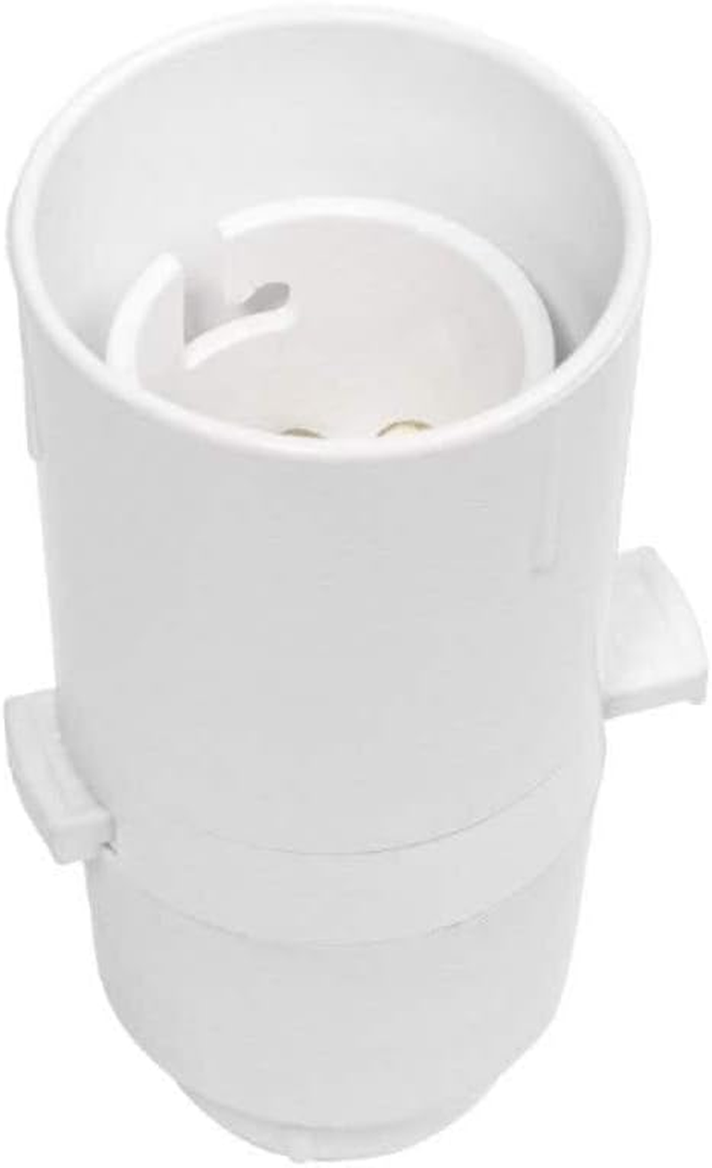 HPM 1/2-Inch Brass Thread Switched Lamp Holder, White