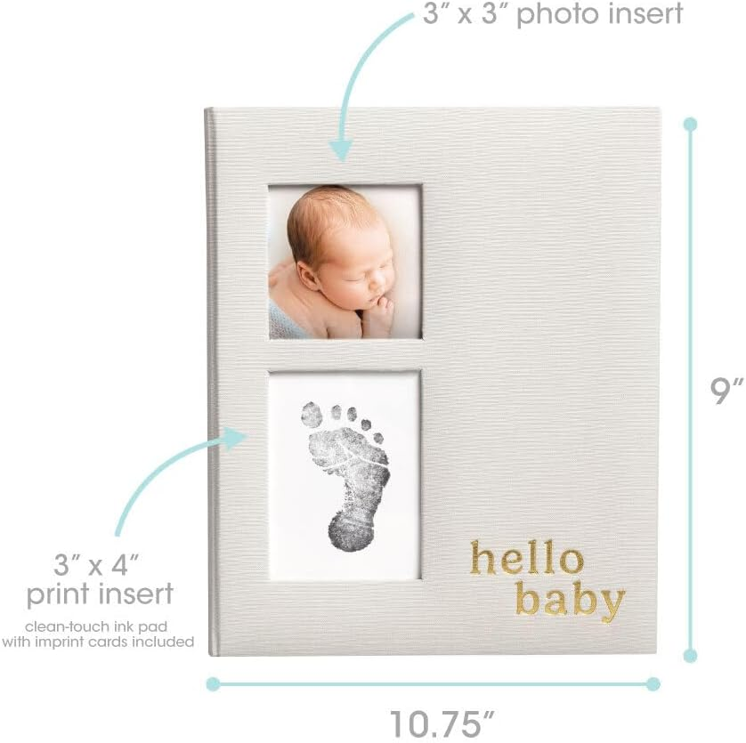 Pearhead Linen Memory Book for Baby Boy or Girl, First 5 Year Baby Book, Monthly Milsetone Scrapbook and Photo Album, My Baby Book image number 3