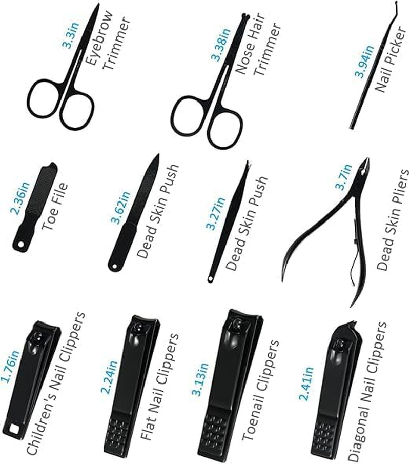 26-Piece Professional Manicure Set, Stainless Steel Nail Care Kit with Brown Travel Case