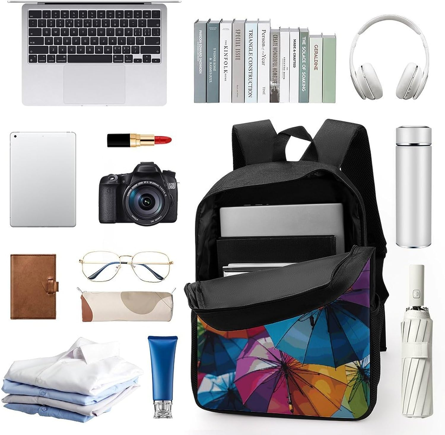 RTFGHJS 2 Polar Bears Laptop Backpack,17 Inch Fashion Travel Backpacks Shoulder Bag, Crossbody Bag for Work image number 3