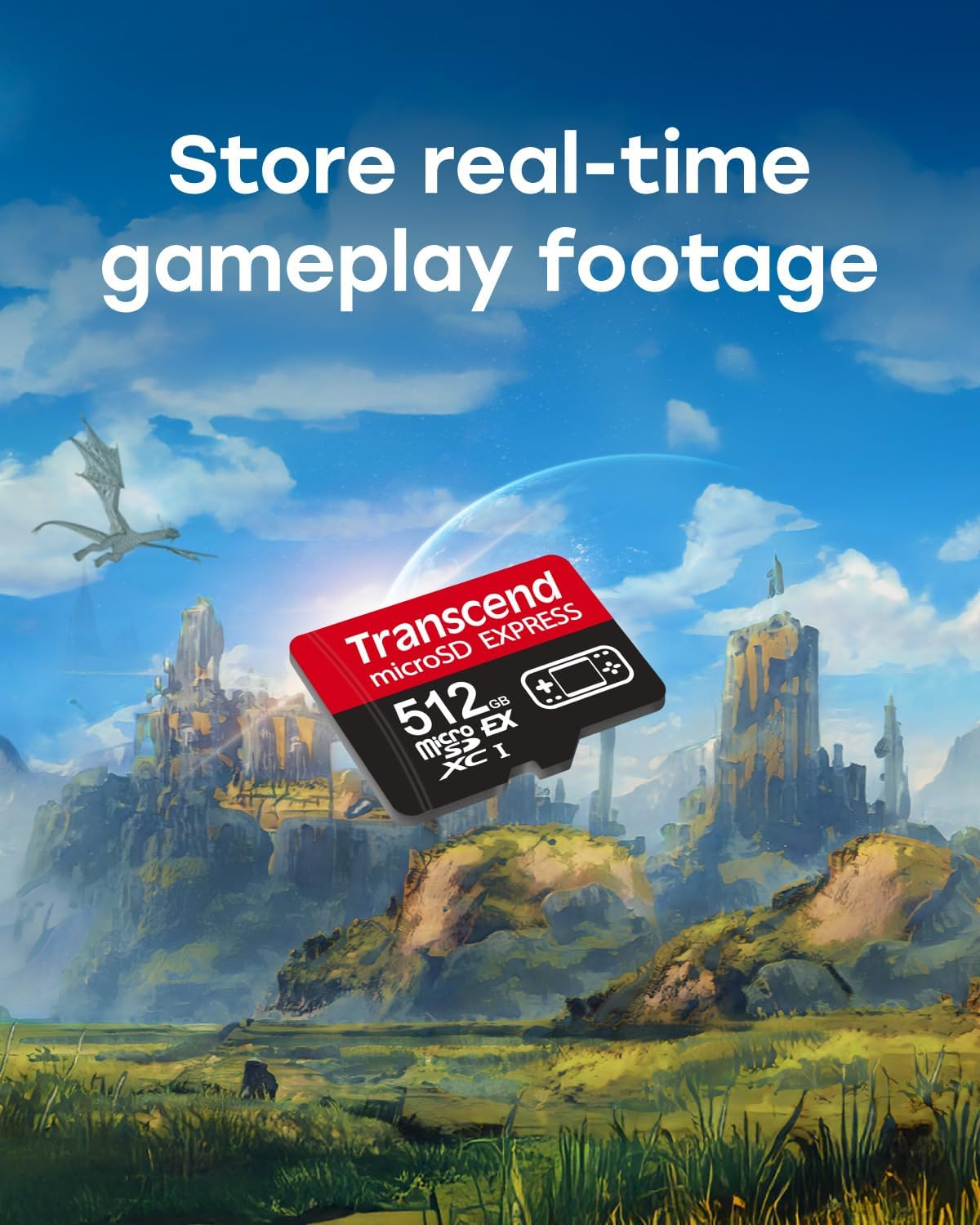 Transcend USD710 512GB Microsd Express Card, up to 900Mb/S, for Nintendo Switch 2/AR VR Devices, 4K 8K UHD Video Memory Card for ROG Ally/Steam Deck/Msi Claw/Gopro/Insta360/Dji/Drone, A1 V30, UHS-I U3 image number 1