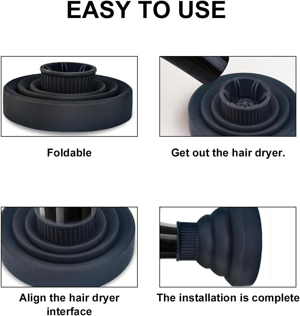 Diffuser Hair Universal, Diffuser Attachment Curls Hair, Diffuser Hair Dryer Portable, Diffuser Hair Dryer Attachment, Diffuser Attachment Silicone, Hair Dryer Diffuser, Foldable Hair Dryer Attachment image number 3