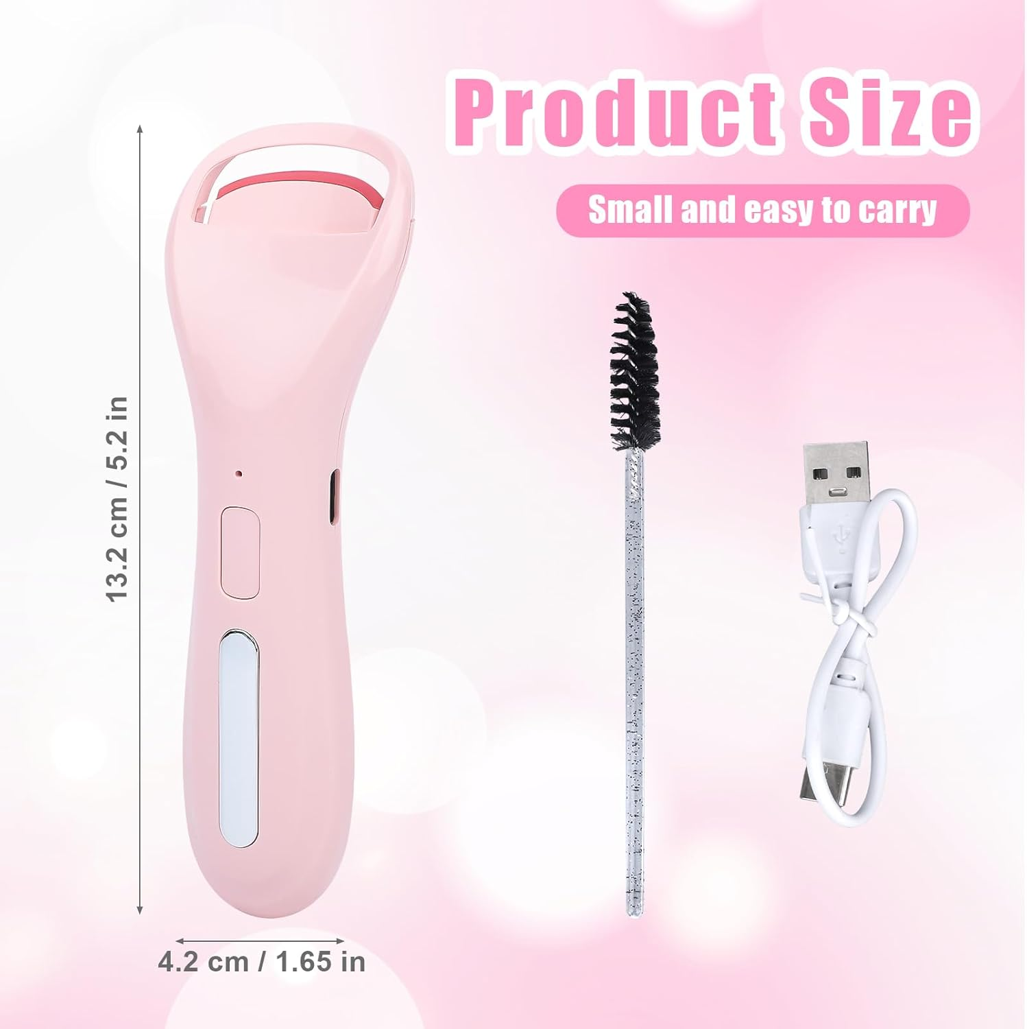 Heated Eyelash Curler, Rechargeable Electric Lash Curler with Type-C Port & 3 Adjustable Temperature Modes for Women Girls Lash Styling & Natural Curls image number 3