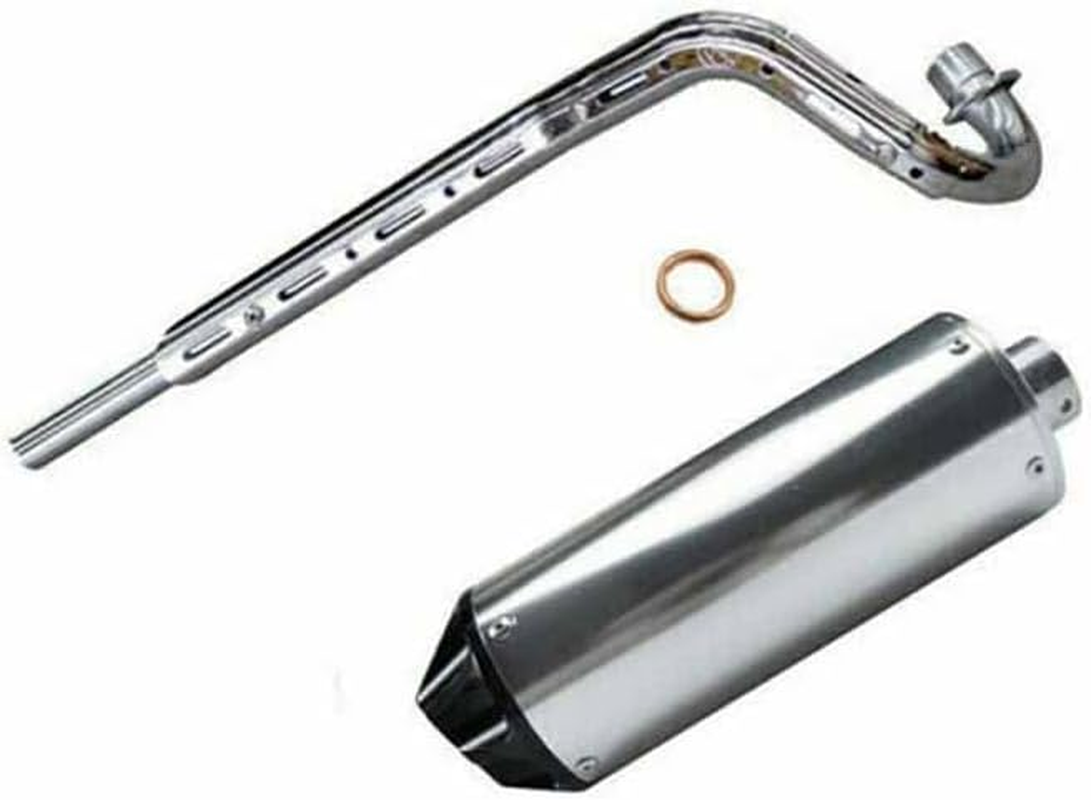 TDR 28Mm Exhaust Pipe with Black Muffler for ATV Quad Dirt Bike, Complete Exhaust System for XR50 CRF50 110/125Cc Dirt Pit Bike